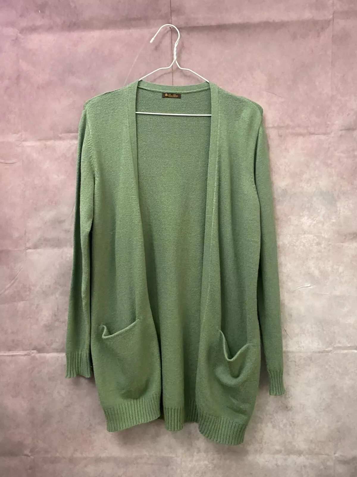 Loro Piana 100% Cashmere Men's Green Long Cardigan Size 48