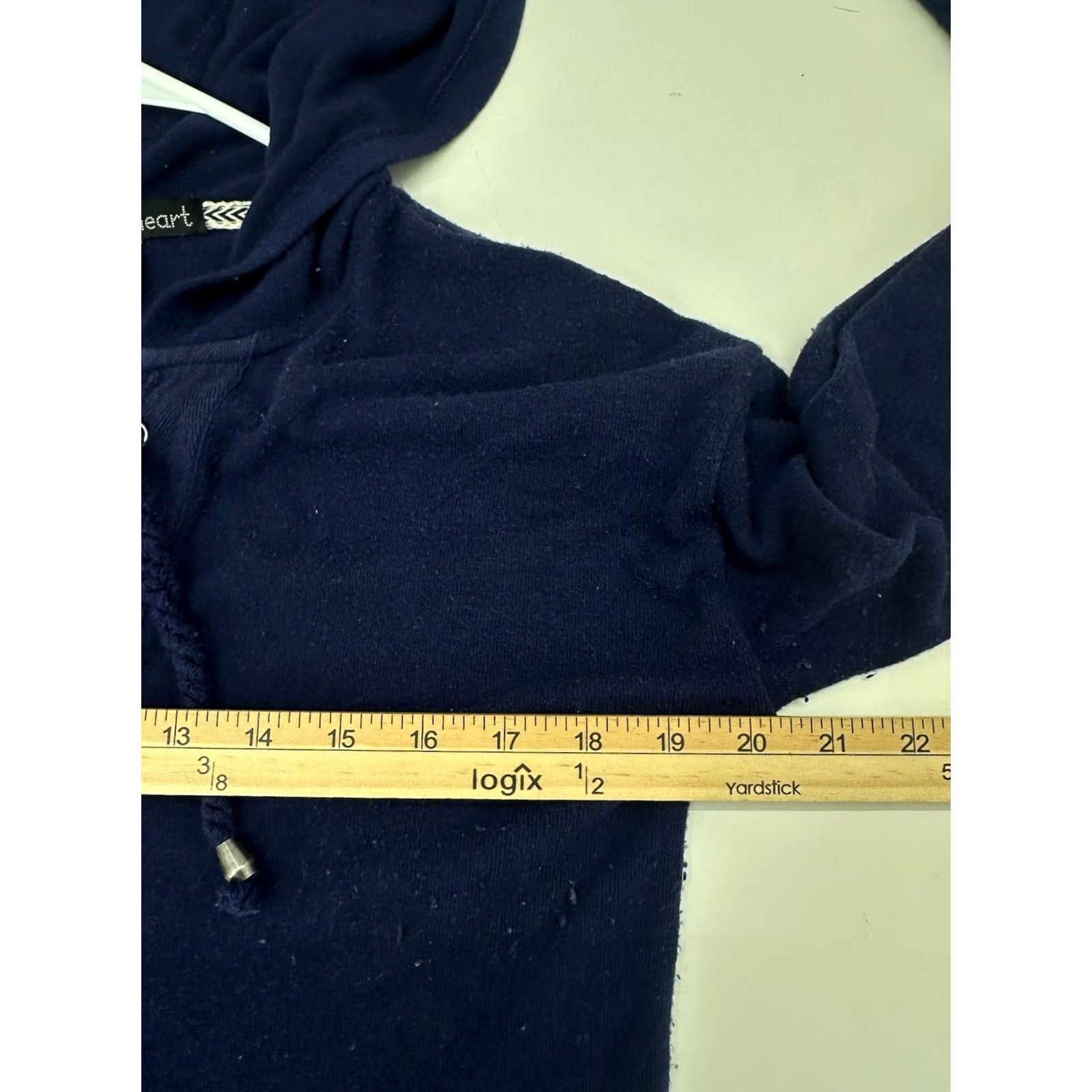 Vintage Derek Heart Womens Shirt Blouse Long Sleeve Hooded CrissCross Neckline Blue Size M Regular Pattern Solid Size M / US 6-8 / IT 42-44 - 7 Thumbnail