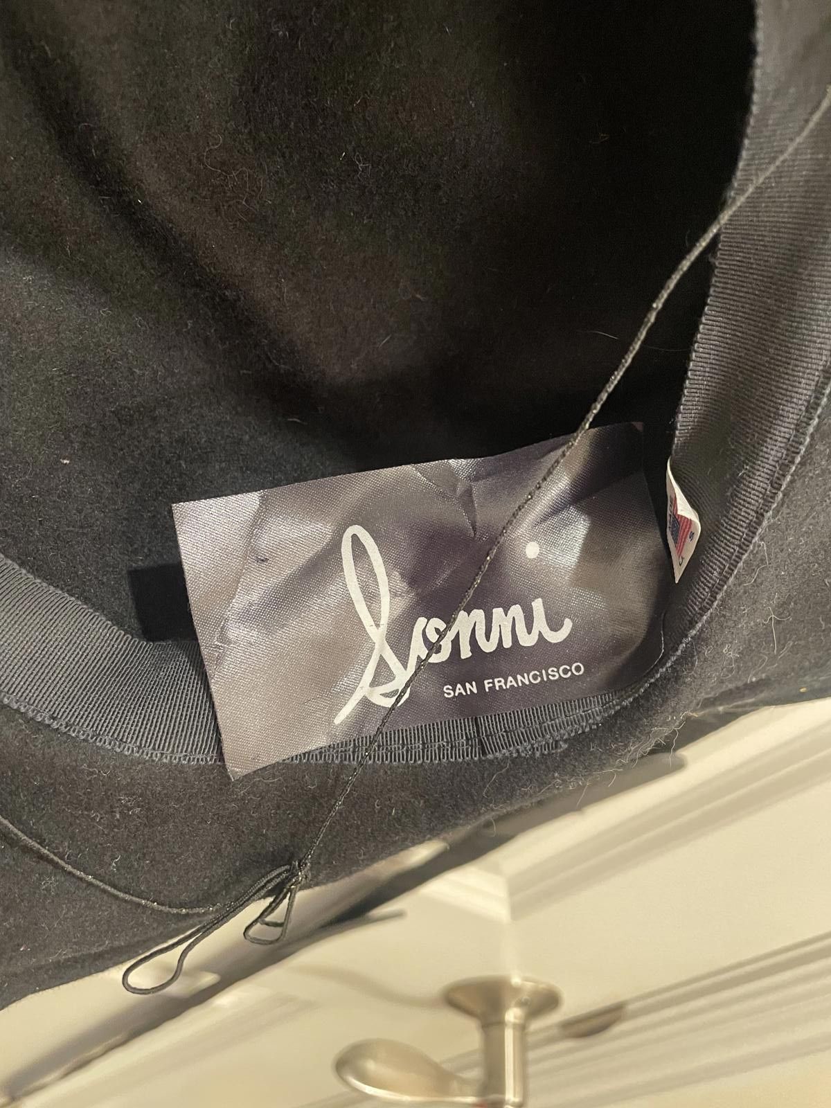 Sonic Lab Elegant Black Wide-Brim Hat by Sonni San Francisco Size ONE SIZE - 3 Thumbnail