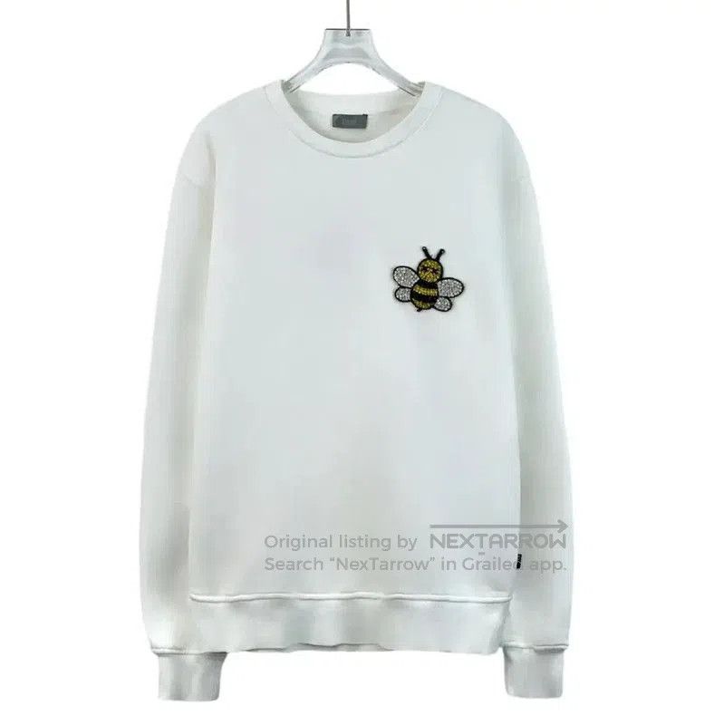 Dior Dior Women's White Cotton Sweatshirt with Bee . Size L / US 10 / IT 46 - 1 Thumbnail