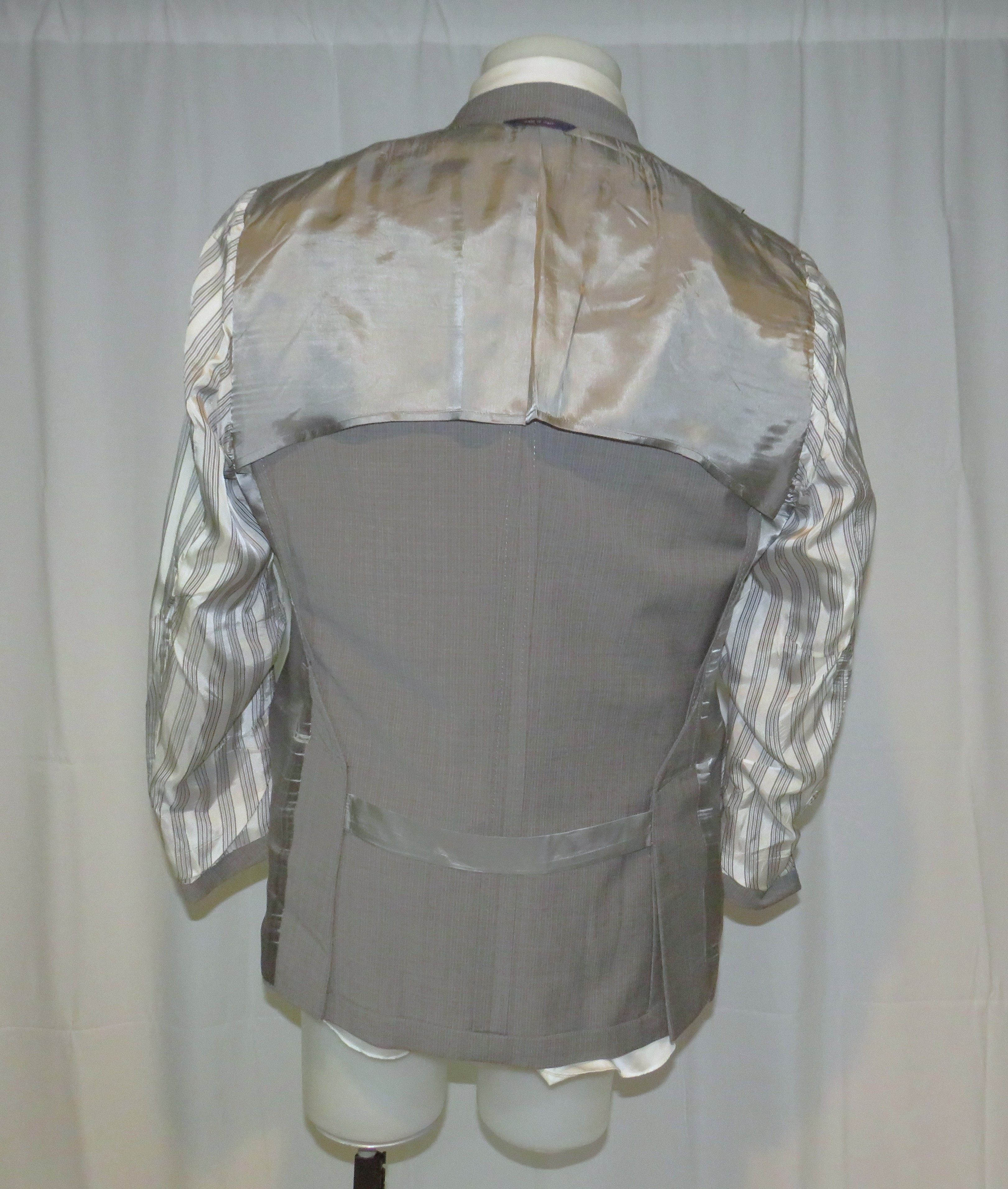 Brooks Brothers 1818 Fitzgerald Drago Gray Striped Two Button Suit 46R Size 46R - 13 Thumbnail