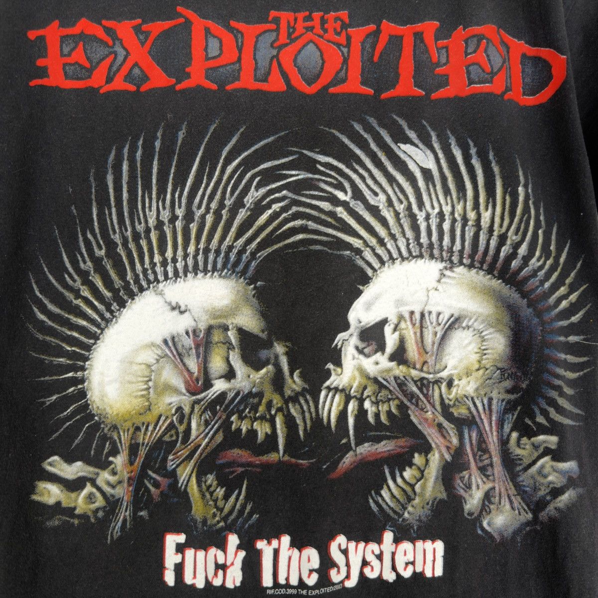 Band Tees Vintage 2003 The Exploited Fuck The System Punk Euro T Shirt Size US L / EU 52-54 / 3 - 3 Thumbnail