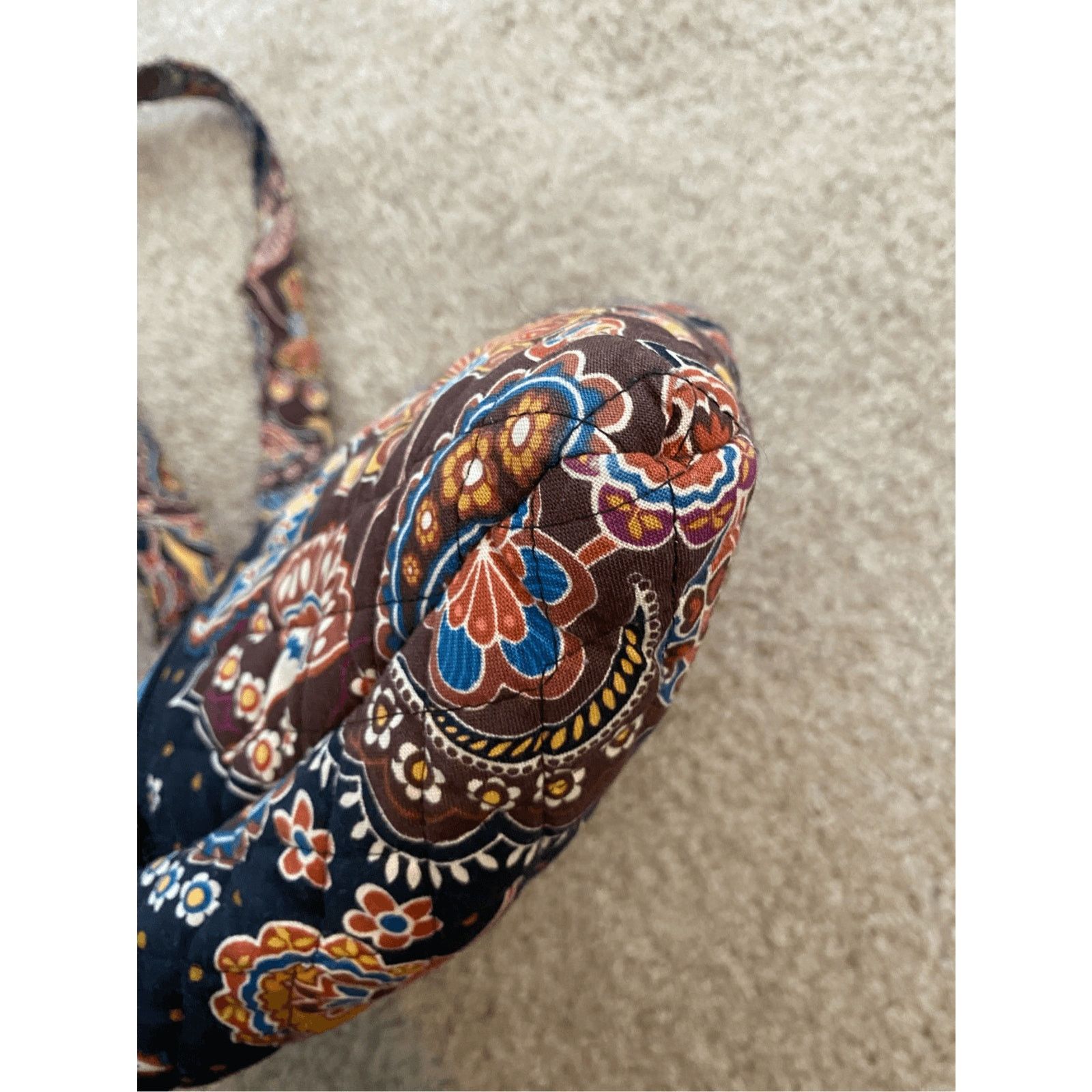 Vera Bradley Vera Bradley Cafe Latte Classic Crossbody Brown Paisley Blue Size ONE SIZE - 8 Thumbnail