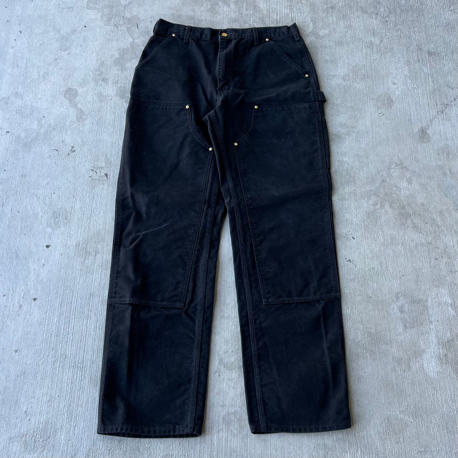 Carhartt × Vintage Vintage Y2K Carhartt black double knee work carpenter pants Size US 32 / EU 48 - 1 Thumbnail
