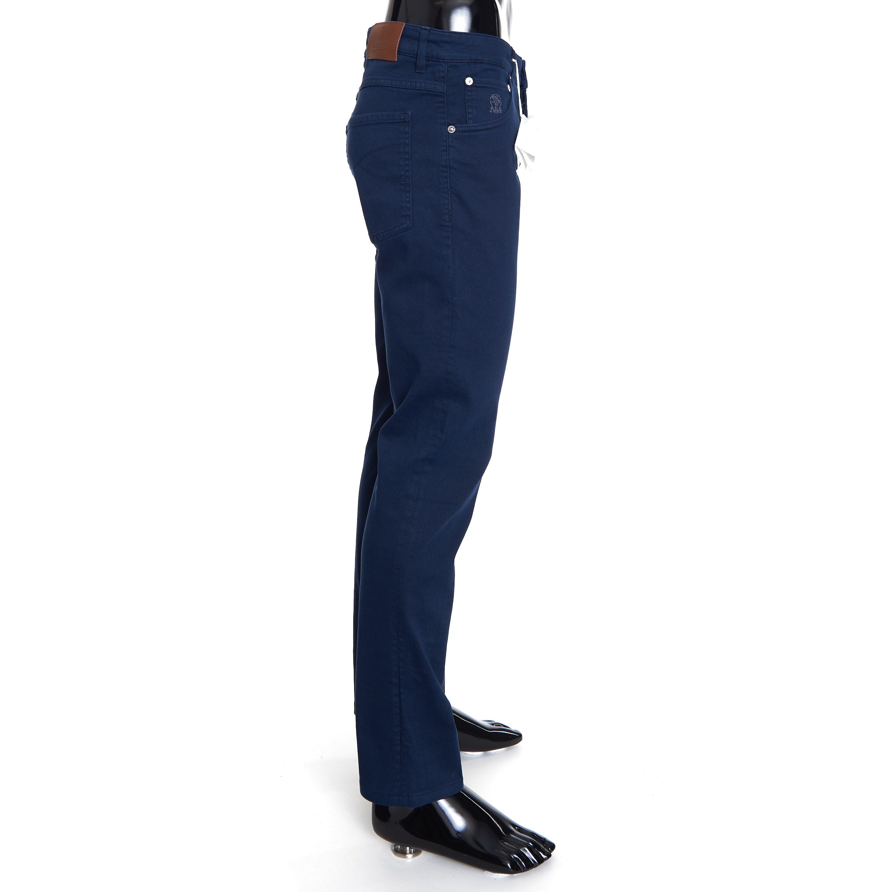 Brunello Cucinelli Navy Blue Stretch Denim Trousers - Slim Fit, Five-Pocket Size US 36 / EU 52 - 7 Thumbnail