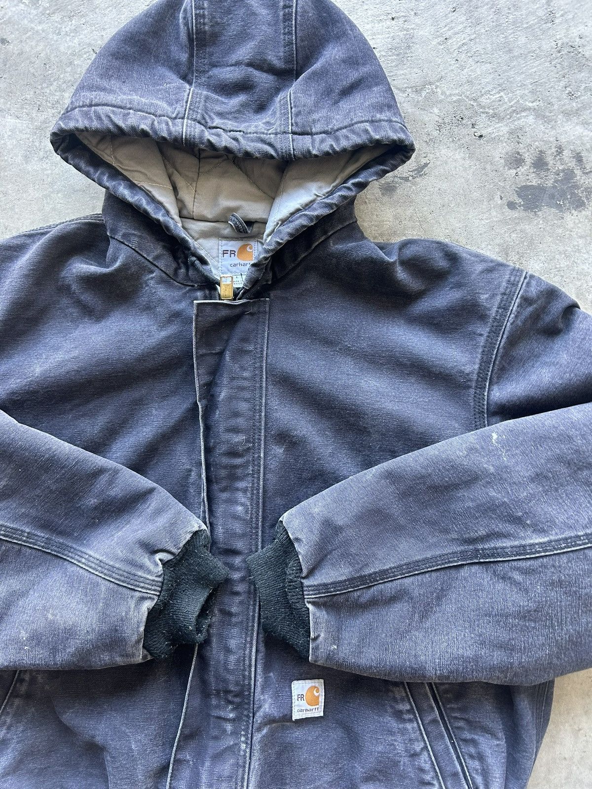 Carhartt × Vintage Black/grey faded Carhartt Detroit style jacket Size US L / EU 52-54 / 3 - 2 Thumbnail