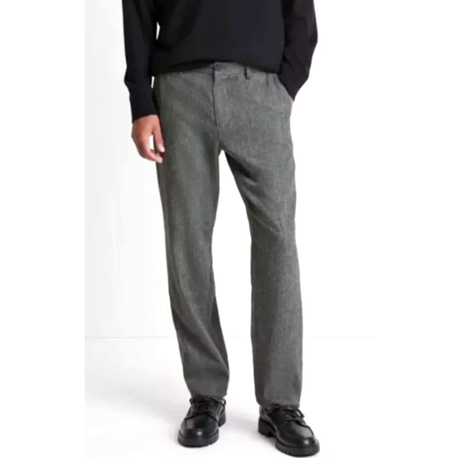 Vince Vince Men’s Owen Classic Fit Wool Blend Tweed Grey Trousers M NEW Size US 31 - 5 Thumbnail