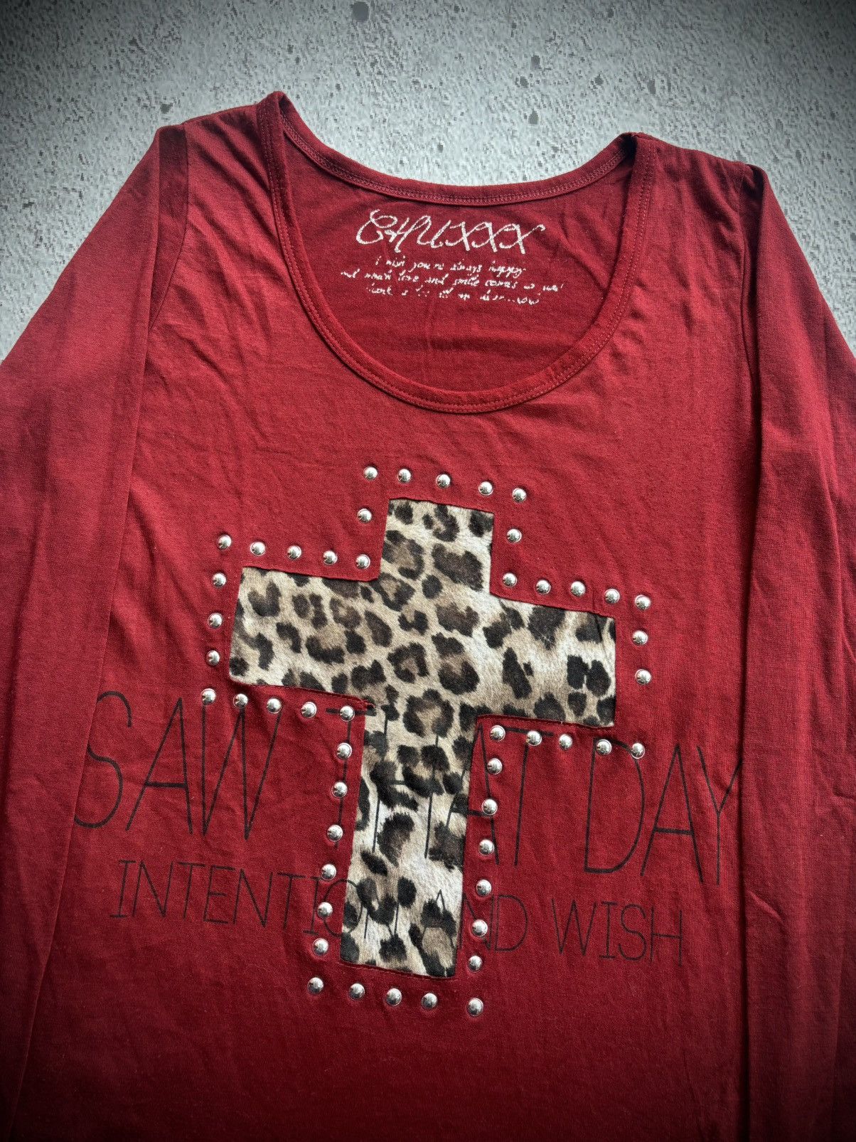 Hysteric Glamour Y2k Chuxxx Studded Leopard Women's Longsleeve Size L / US 10 / IT 46 - 2 Thumbnail