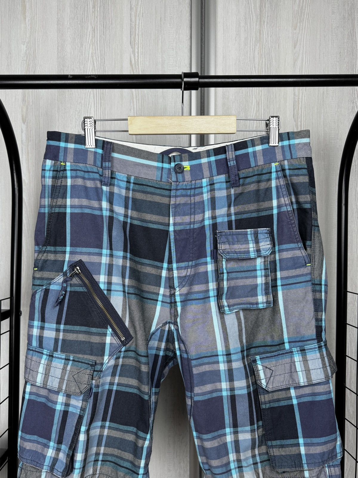 Diesel Diesel Industry Y2K Checkered Designer Cargo Shorts - Men's Size US 32 / EU 48 - 3 Thumbnail