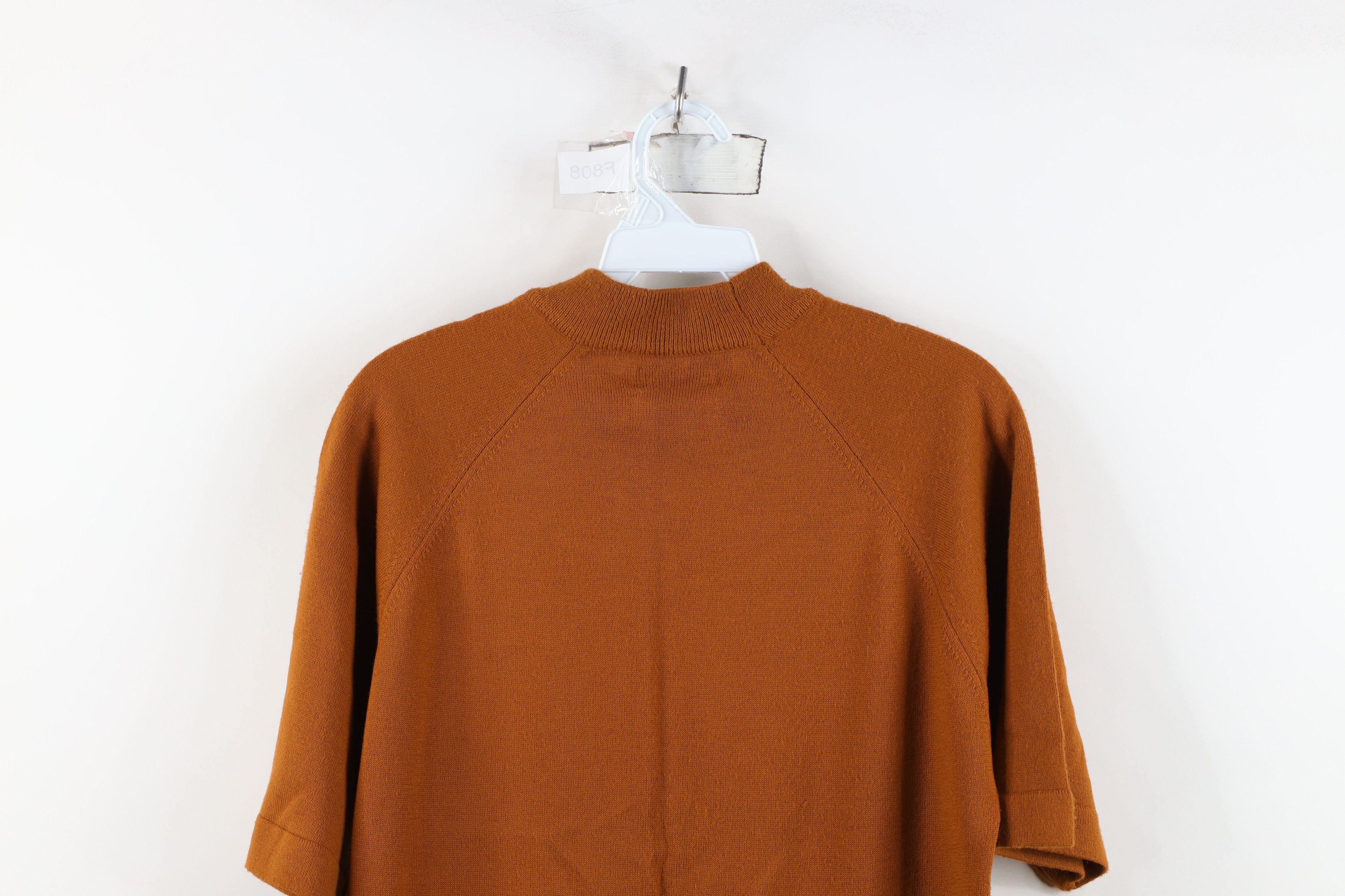 Vintage 50s Streetwear Short Sleeve Sweater Burnt Orange USA