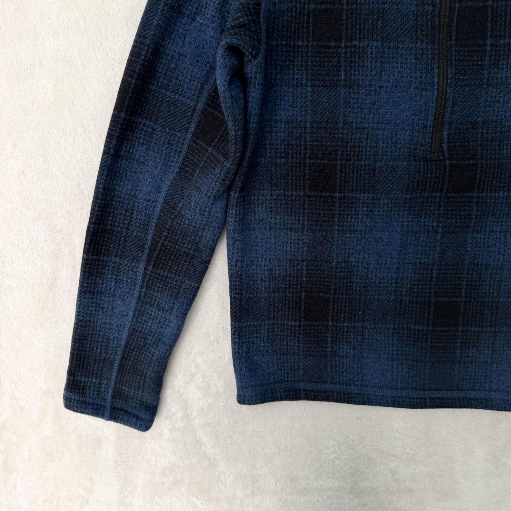 The North Face The North Face Sweatshirt Quarter Zip Mens Small Blue Plaid Fleece Pullover Size US S / EU 44-46 / 1 - 6 Thumbnail