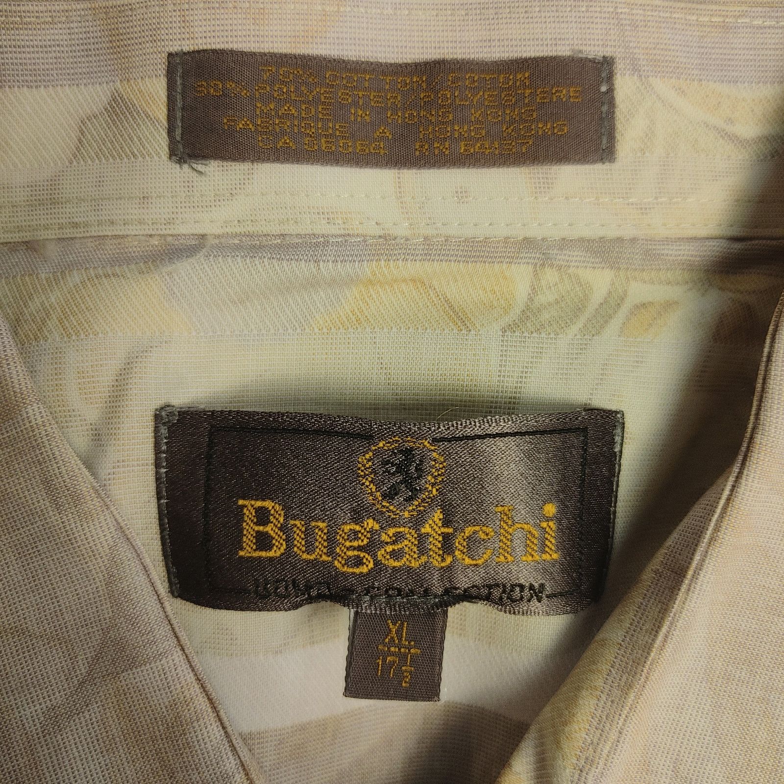 Other Bugatchi Men's XL Beige Long Sleeve Casual Bttn Dwn Shirt Size US XL / EU 56 / 4 - 3 Thumbnail