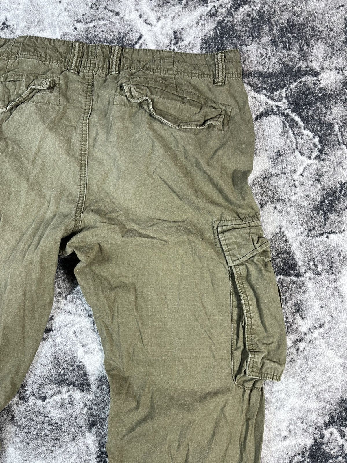 Vintage Olive Cargo Pants Multi Pocket Military Style Wide Size US 34 / EU 50 - 16 Thumbnail