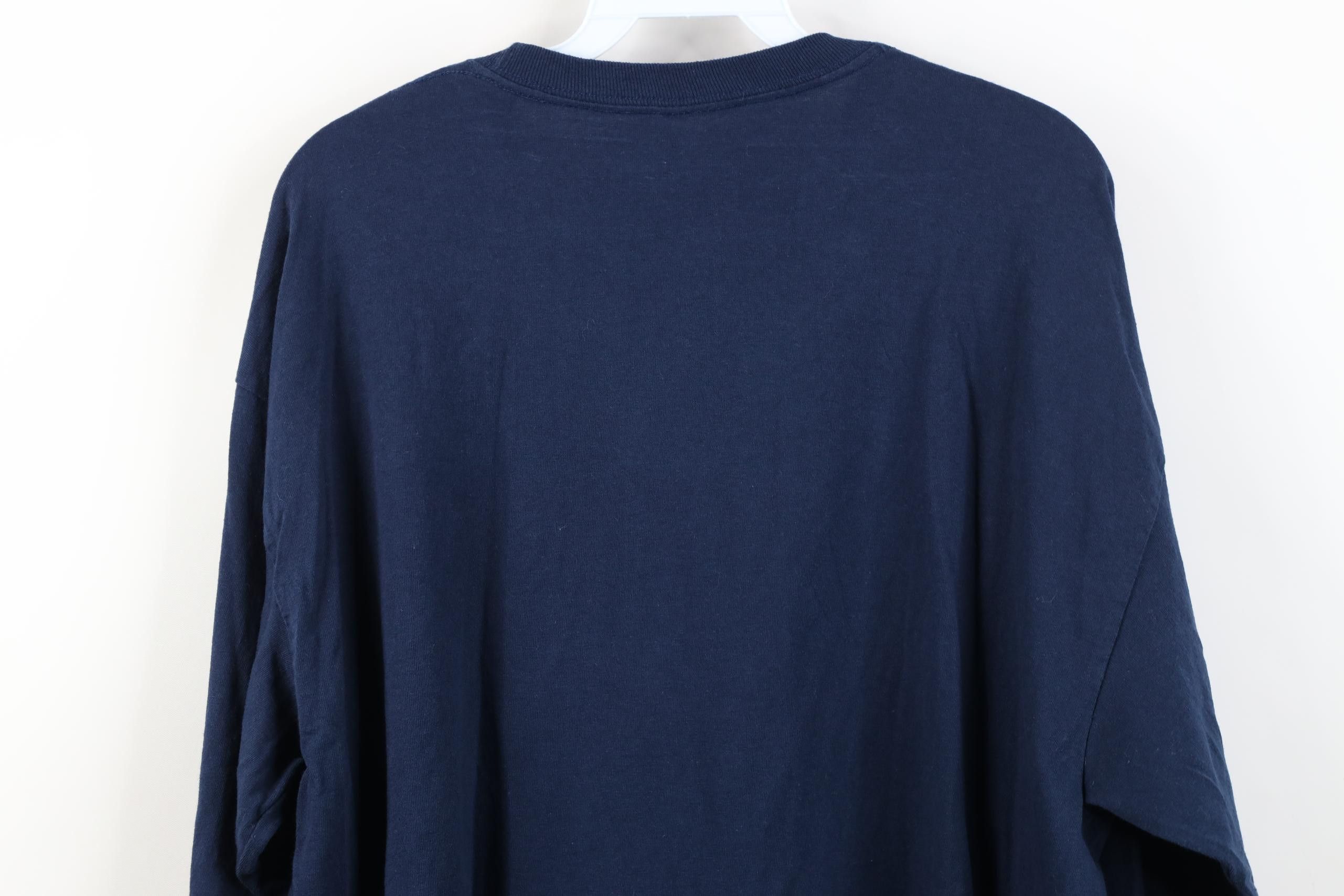 Vintage Vintage 90s Y2K Streetwear Long Sleeve T-Shirt Navy Blue Size US XL / EU 56 / 4 - 11 Thumbnail