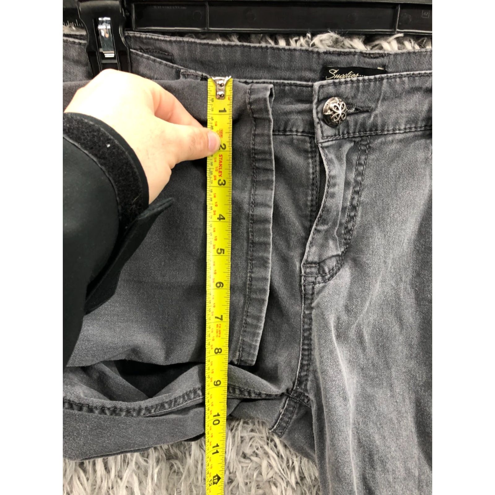 Vintage Supplies Bootcut Pants Size 12 Womens Gray Mid Rise 31 Inseam Knit Polyester Chino Flat Front Pockets Regular 8.5-10.5 in Vintage No Size 34" / US 12 / IT 48 - 6 Thumbnail