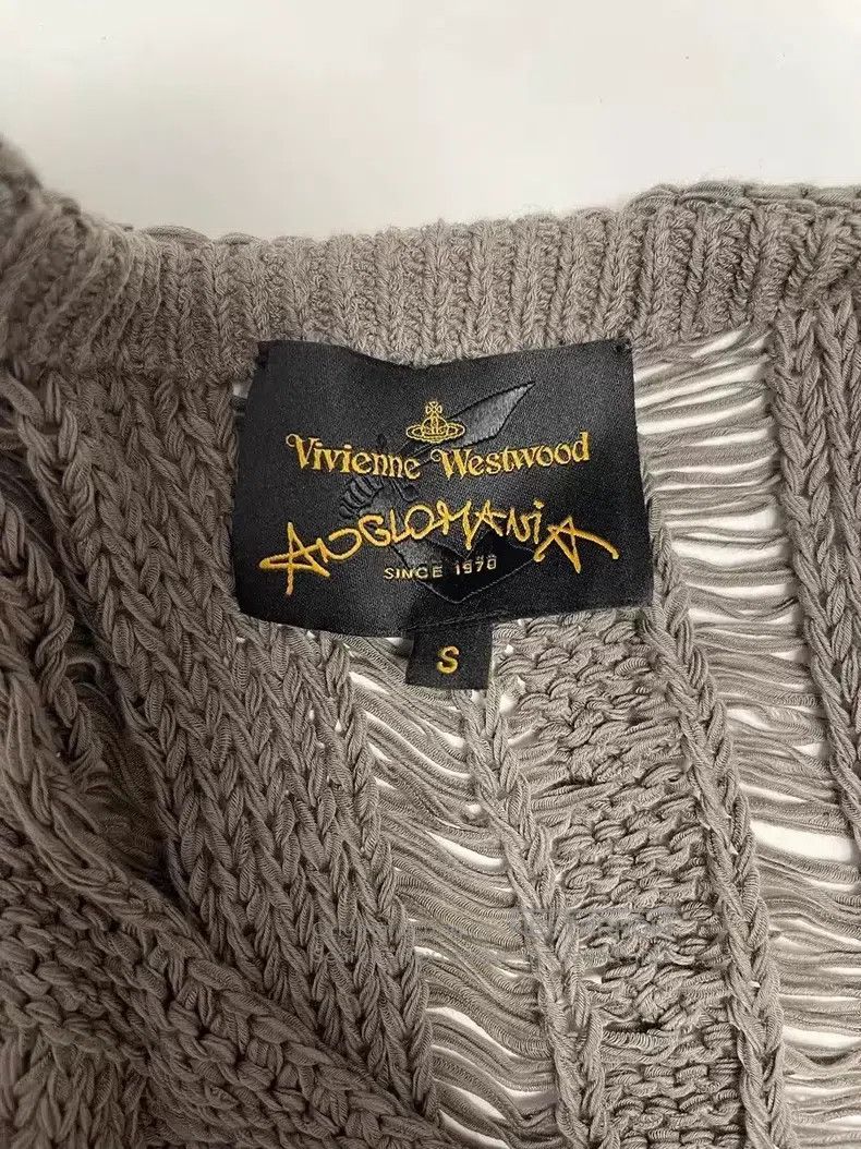 Vivienne Westwood Vivienne Westwood Smoky Grey Distressed Chunky Knit Cardig Size S / US 4 / IT 40 - 3 Thumbnail