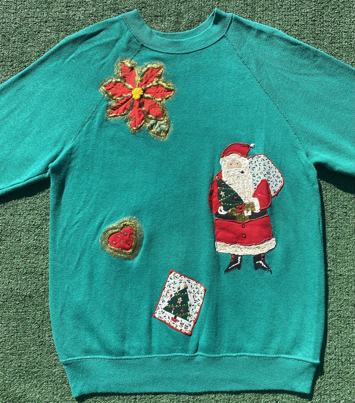 Tultex Vintage 80’s Christmas Santa Cat Tree Sweatshirt Sz Small Size S / US 4 / IT 40 - 3 Thumbnail