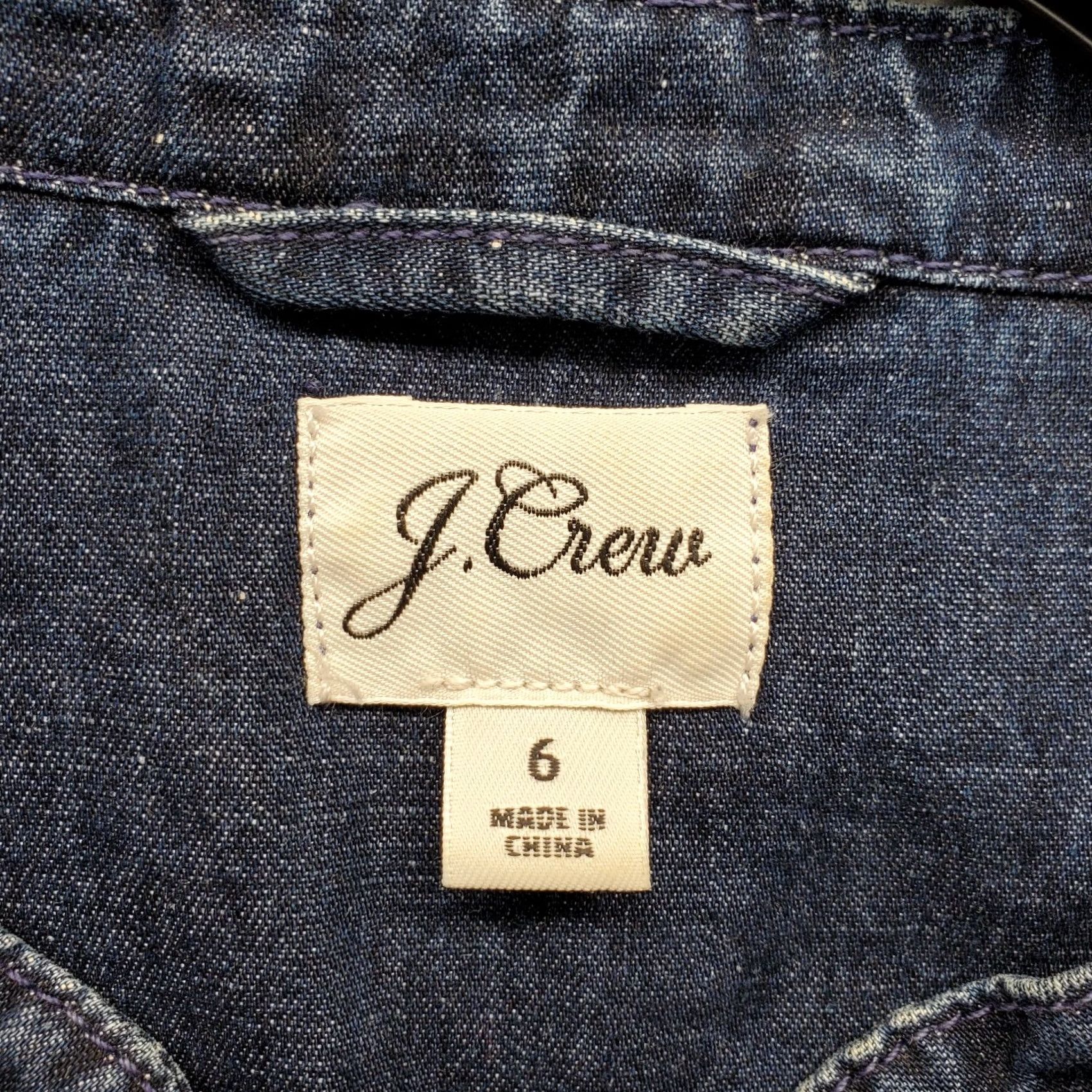 J.Crew J.Crew Jumpsuit Womens 6 Blue Denim Belted Utility Puff Sleeve Front Zip Shirt Size 28" / US 6 / IT 42 - 6 Thumbnail