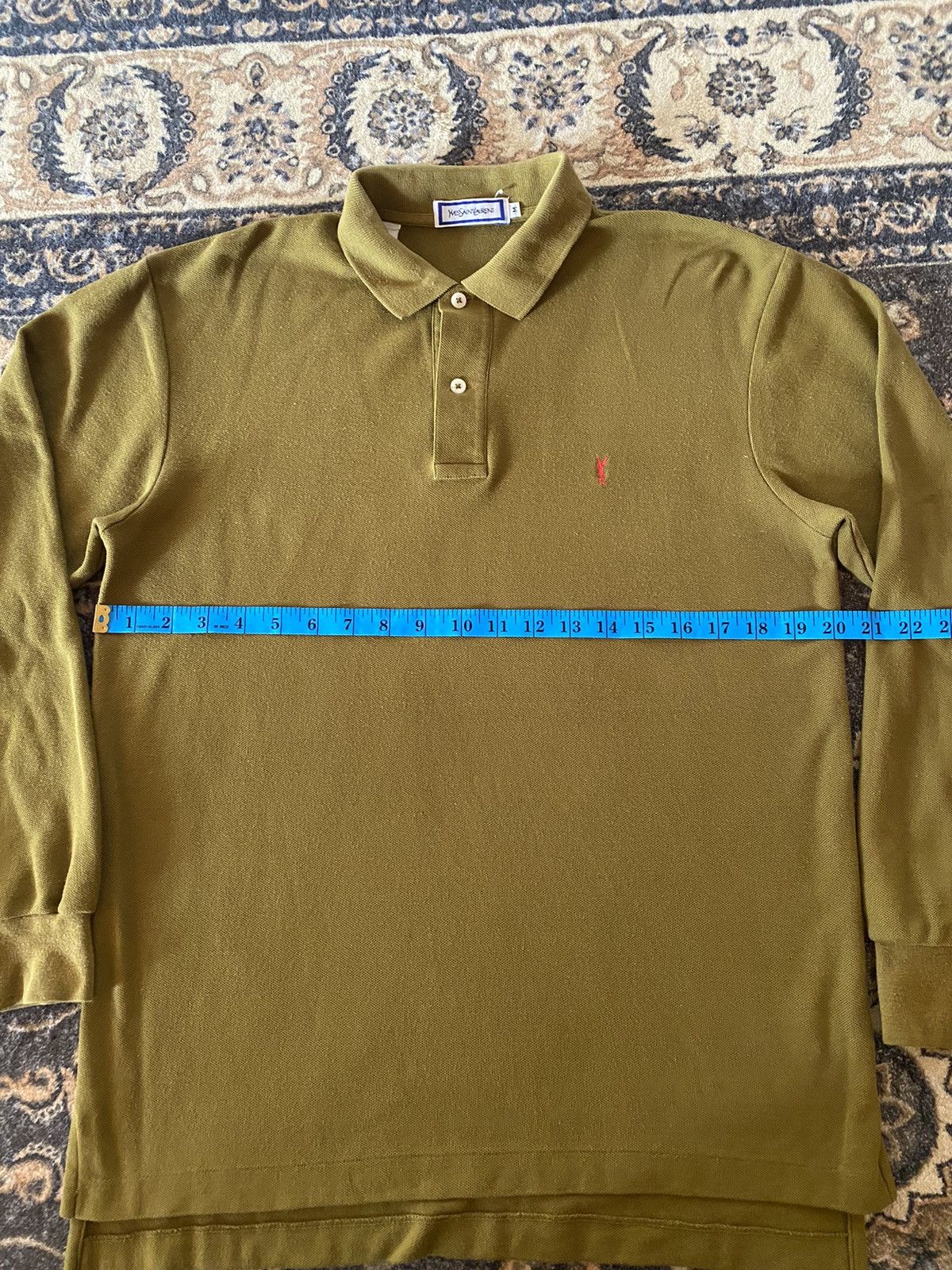 Yves Saint Laurent Vintage Yves Saint Laurent Long Sleeve Polo Tee Size US M / EU 48-50 / 2 - 9 Thumbnail