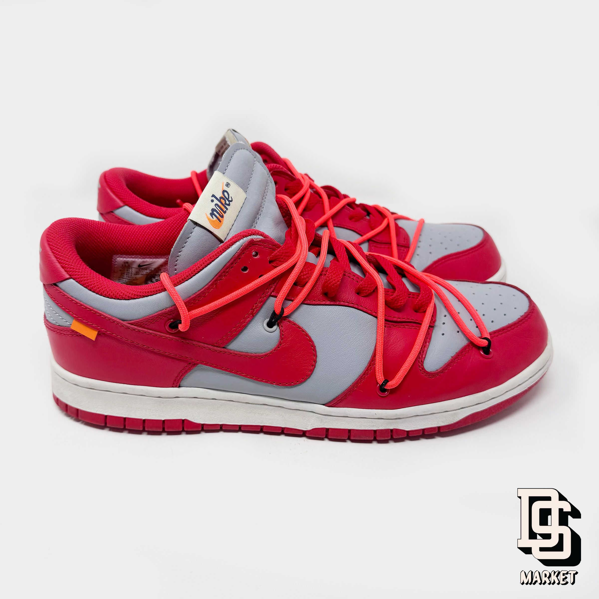 Nike × Off-White × Virgil Abloh NIKE DUNK LOW LTHR/OW OFF-WHITE C/O VIRGIL ABLOH RED GRAY Size US 11.5 / EU 44-45 - 1 Thumbnail