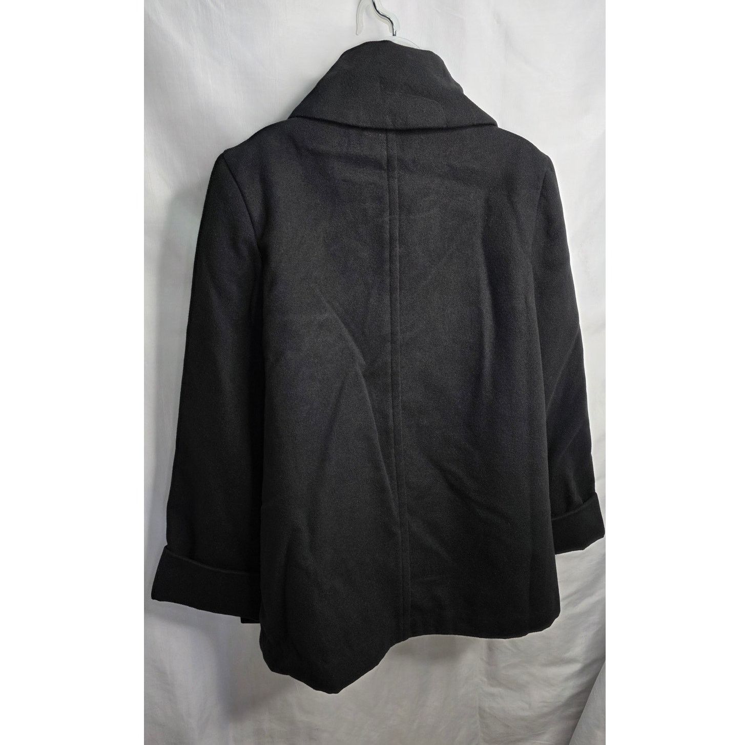 1 Madison Womens Black Peacoat Jacket Large Button Front Winter Coat Size L / US 10 / IT 46 - 2 Thumbnail