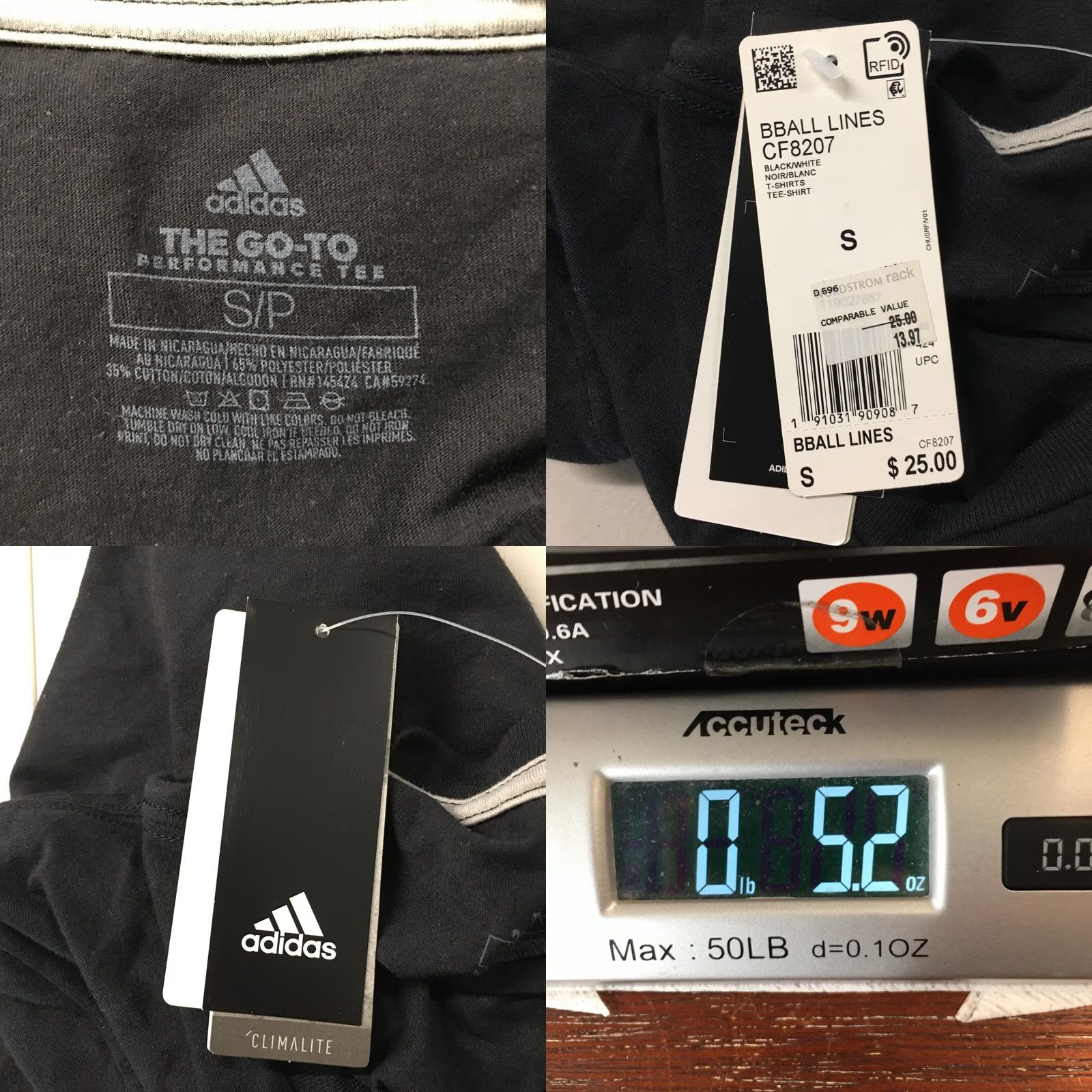 Adidas Adidas Climalite Athletic T-Shirt Mens S Black Short Sleeve Basketball Lines NEW Size US S / EU 44-46 / 1 - 10 Thumbnail