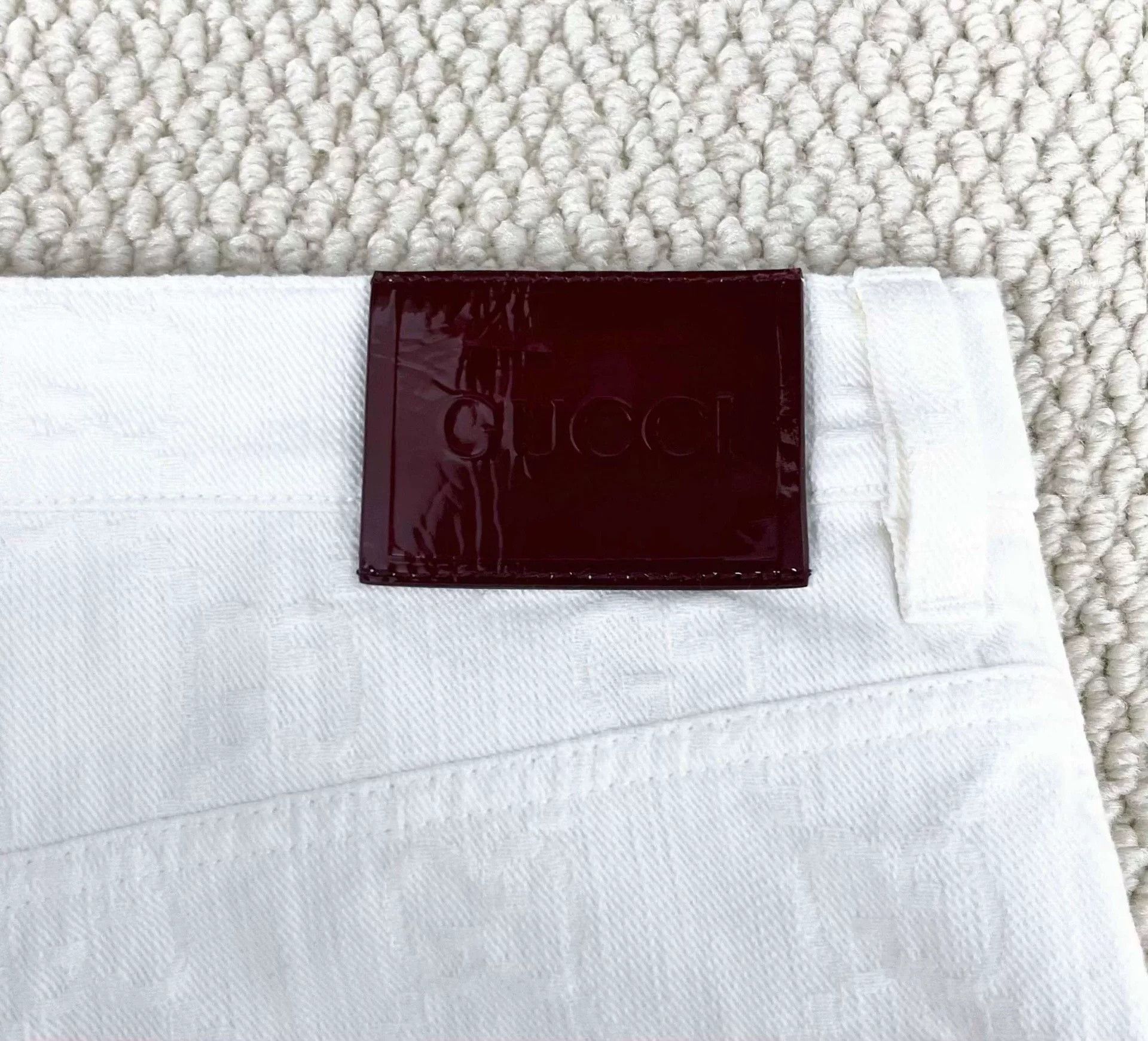 Gucci Gucci White Monogram Leather Patch Denim Shorts Size US 26 / EU 42 - 5 Thumbnail
