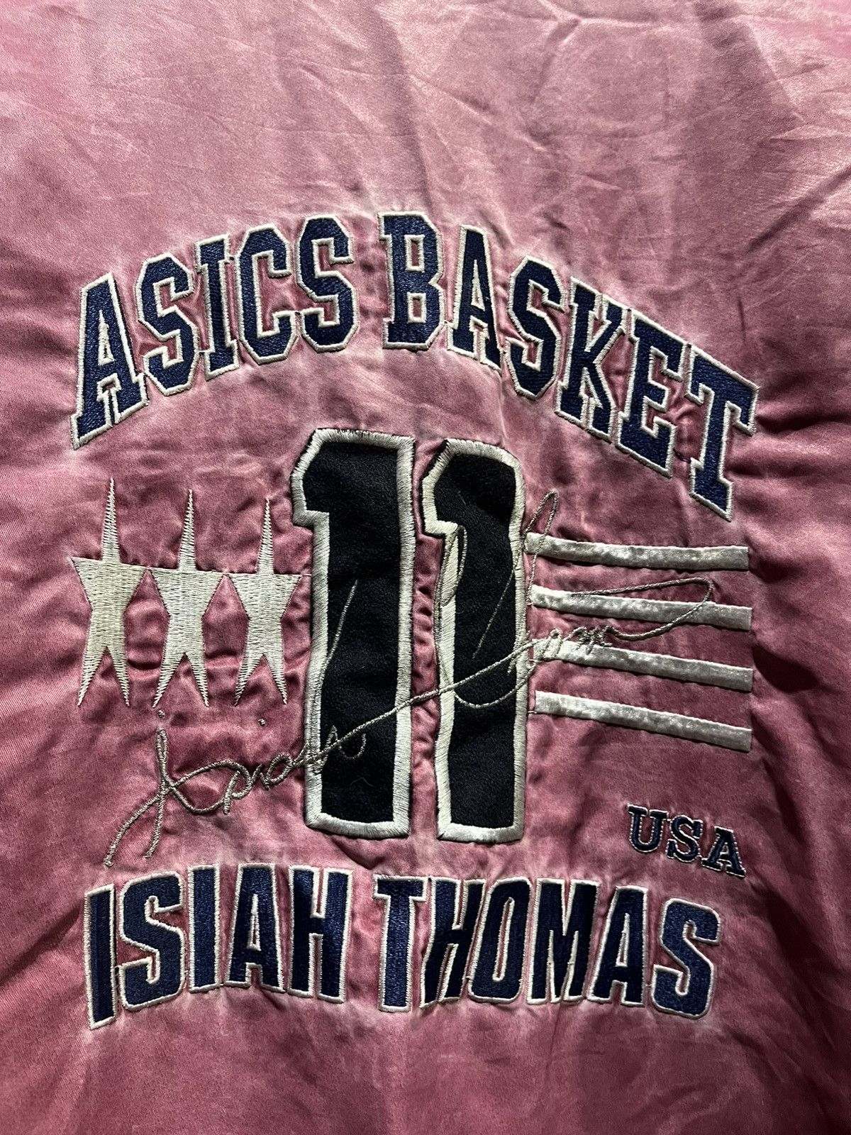 Asics ASICS Isiah Thomas no.11 Basketball Varsity Jacket 90s Size US XL / EU 56 / 4 - 4 Thumbnail