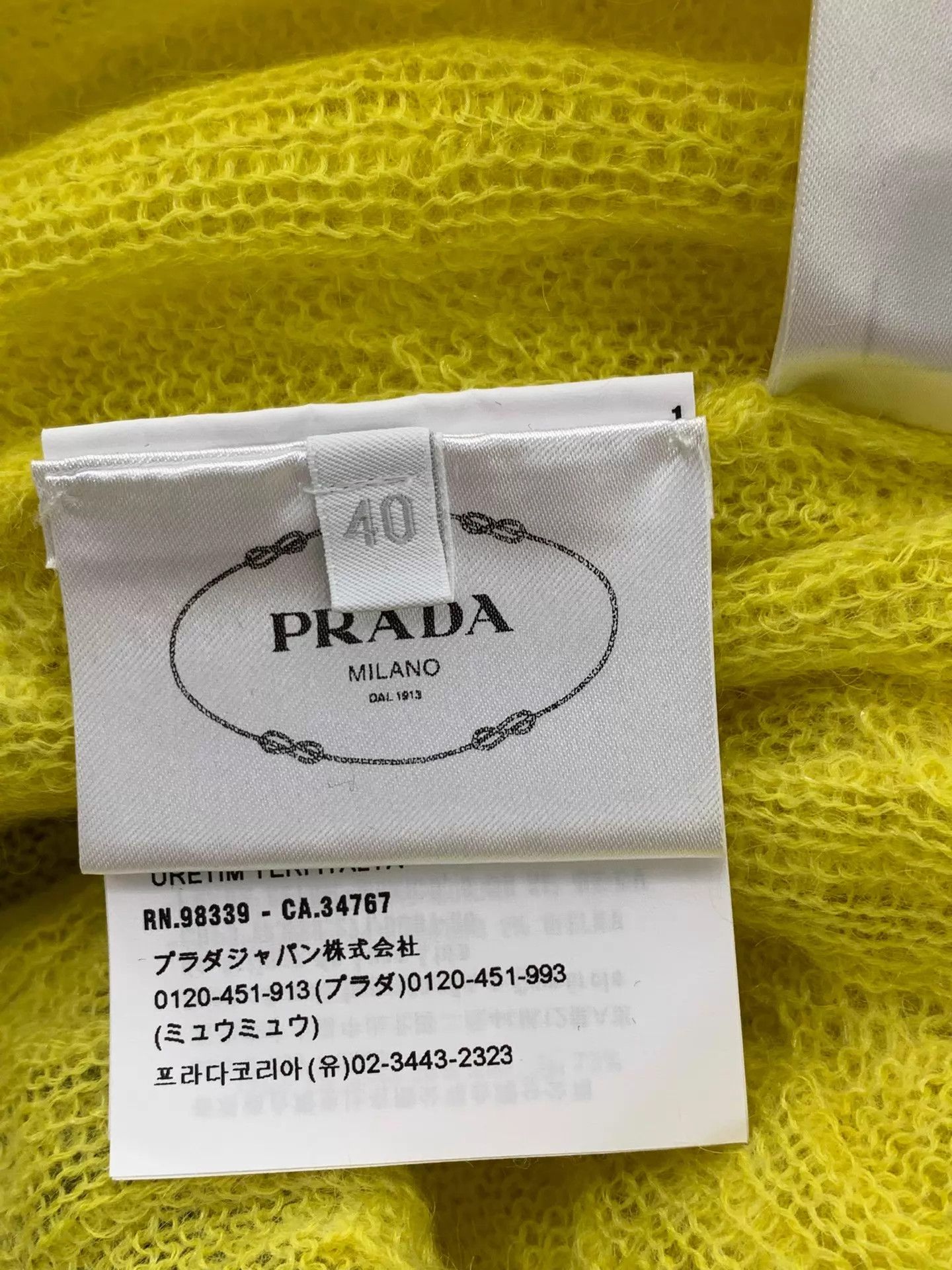 Prada Prada Yellow Knit Top Size 40 Near New Size S / US 4 / IT 40 - 5 Thumbnail
