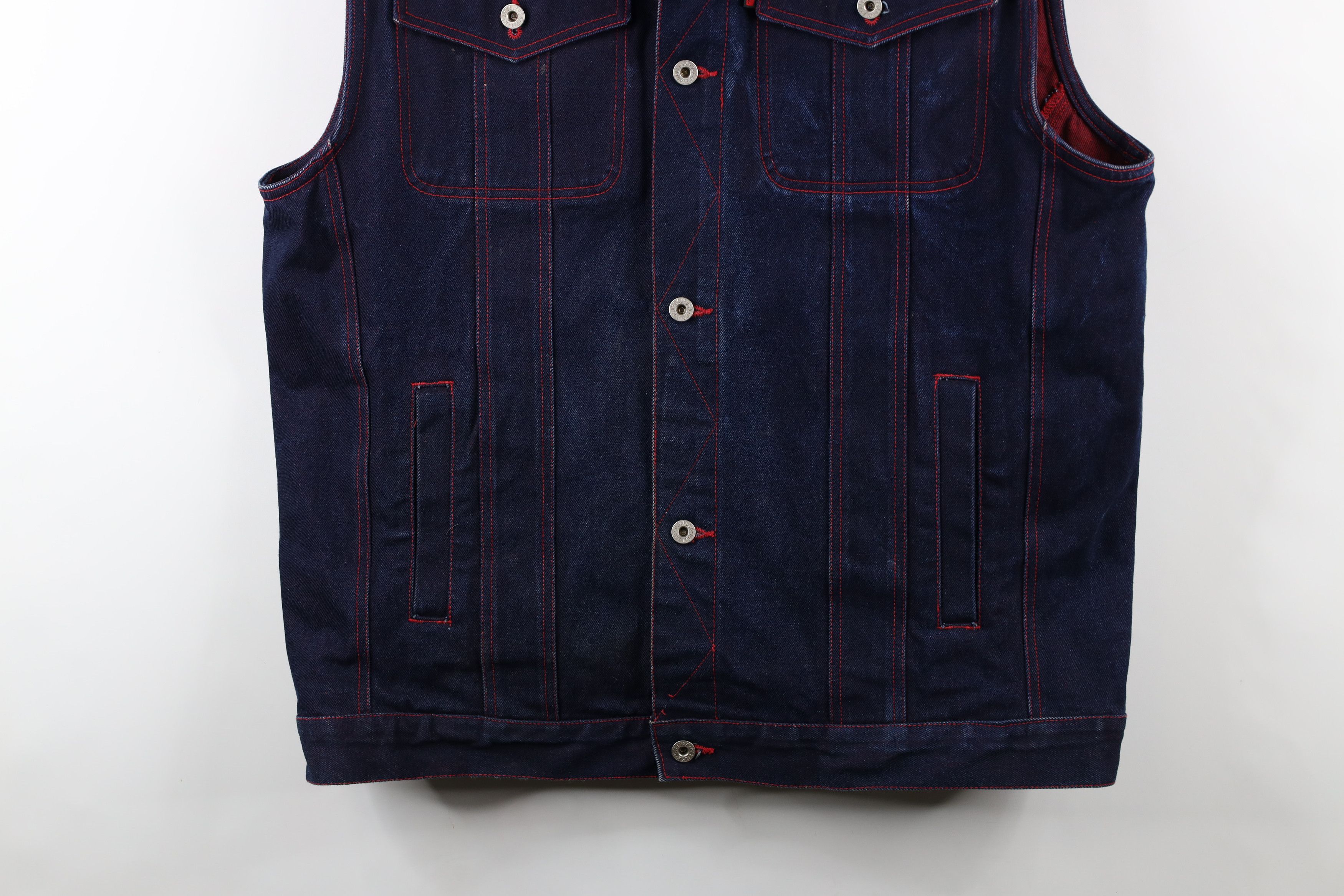 Vintage Vintage 90s Y2K Streetwear Denim Jean Trucker Vest Jacket Size US L / EU 52-54 / 3 - 3 Thumbnail