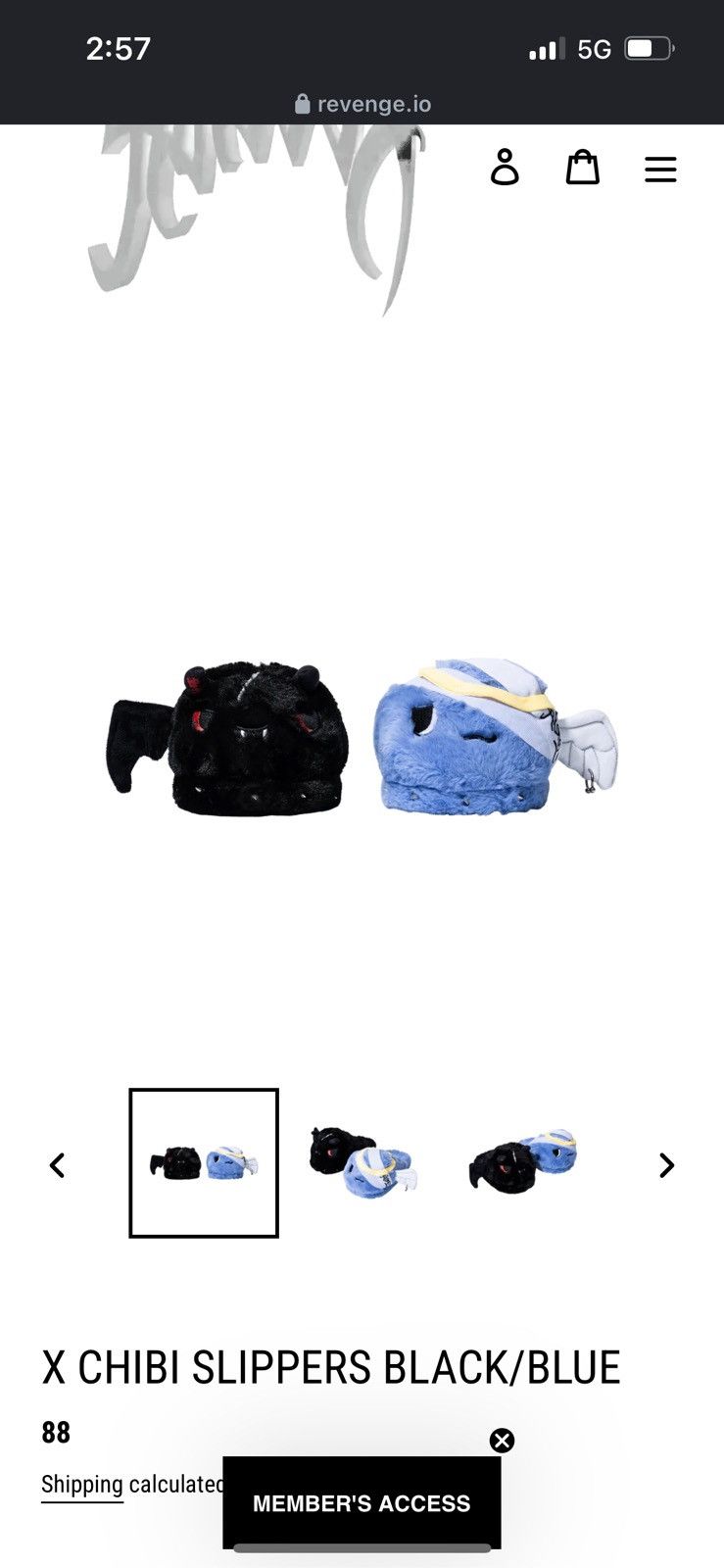 Revenge Revenge X Chibi Slippers Black/Blue Size ONE SIZE - 1 Thumbnail