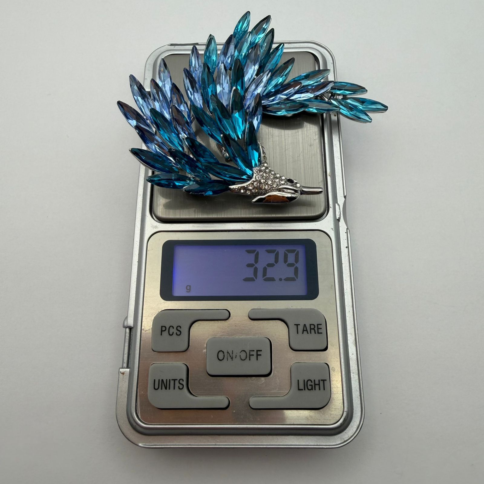 Other Blue Crystal Bird Brooch Large Rhinestone Statement Pin Size ONE SIZE - 4 Thumbnail