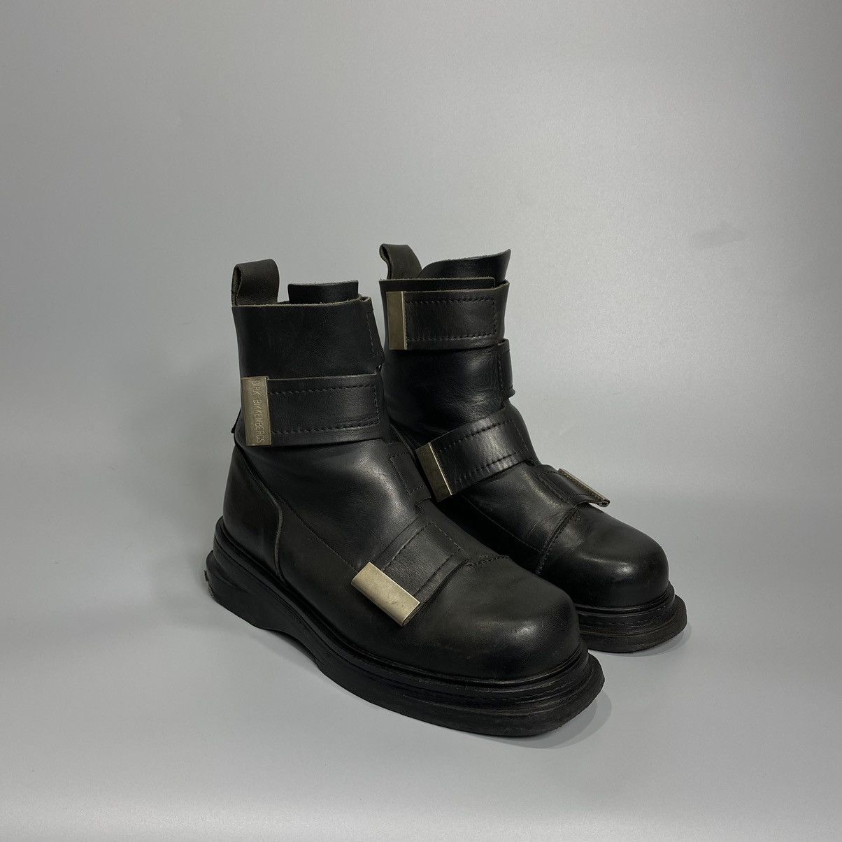 Dirk Bikkembergs AW96 Velcro Strap Leather Boots | Grailed