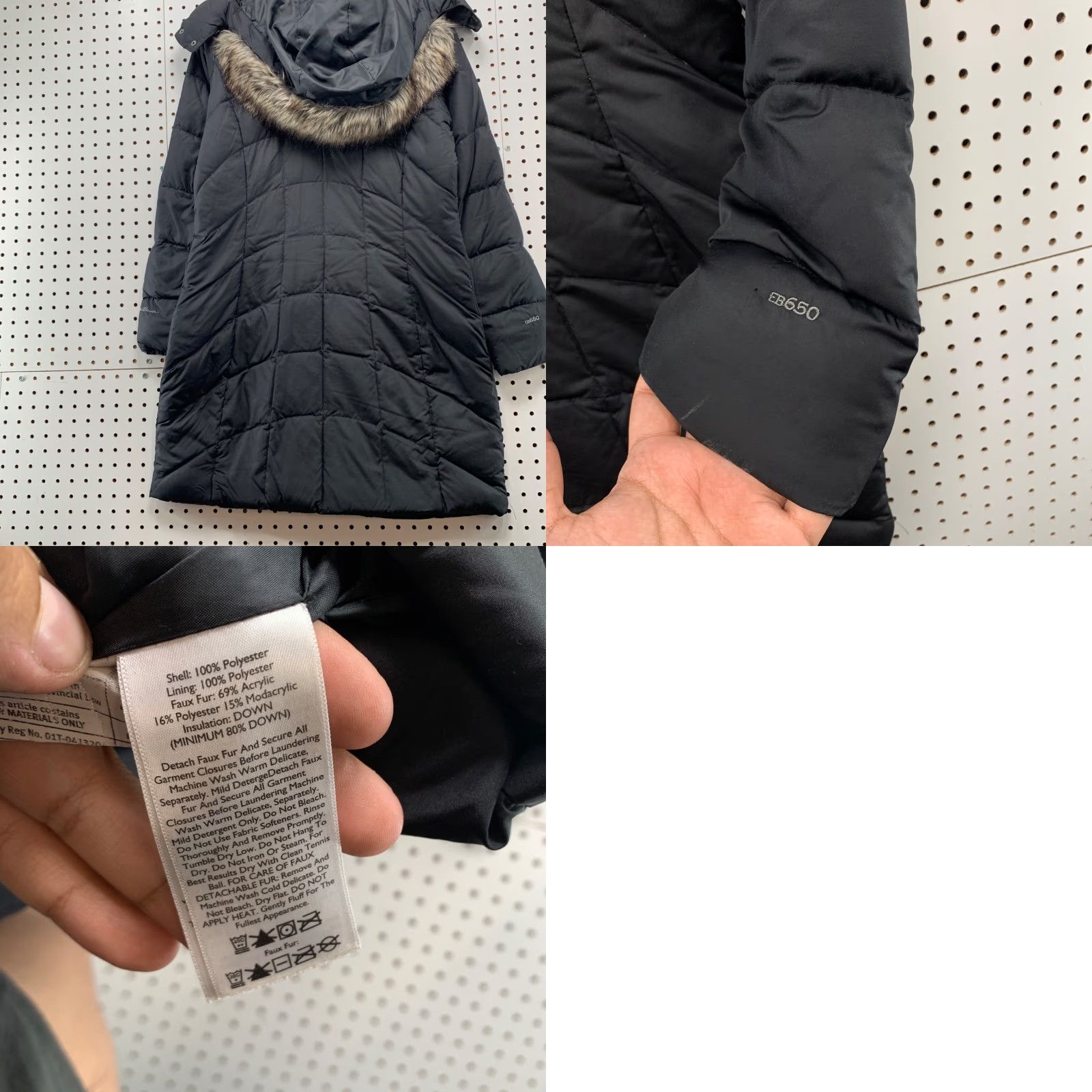 Eddie Bauer Eddie Bauer Quilted Down Puffer Coat Womens Medium Black Hooded Faux Fur Long Coat Size M / US 6-8 / IT 42-44 - 10 Thumbnail