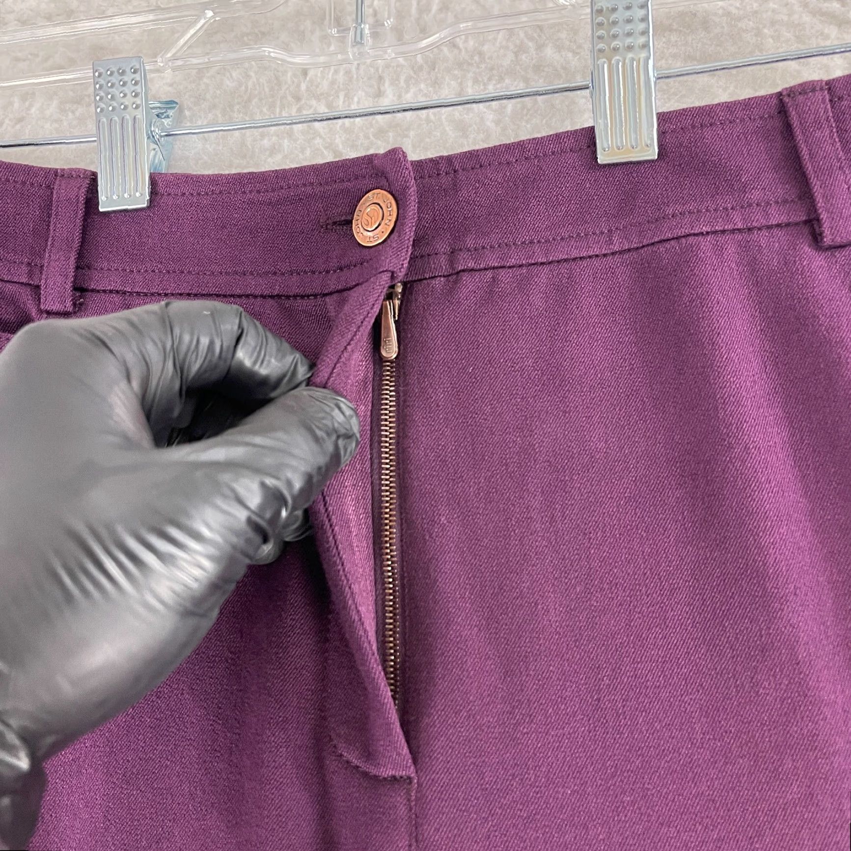 St. John St. John Purple Pleated Straight Leg Pants Womens Size 10 High Rise Casual Dress Pant Size 32" / US 10 / IT 46 - 5 Thumbnail