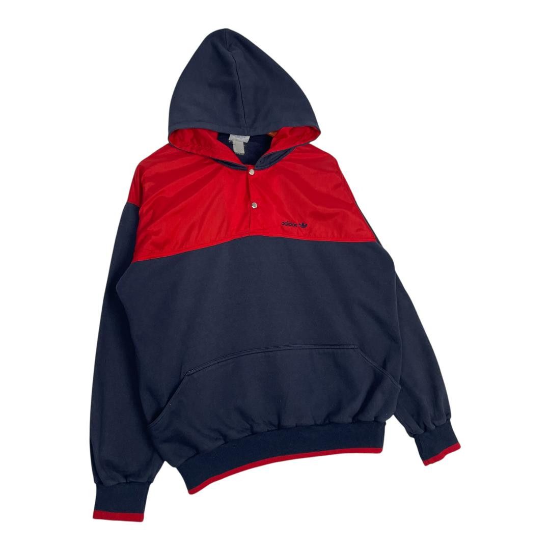 Adidas Rare Adidas Colour Block-Two Type Fabric-Snap Button Hoodie Size US L / EU 52-54 / 3 - 3 Thumbnail