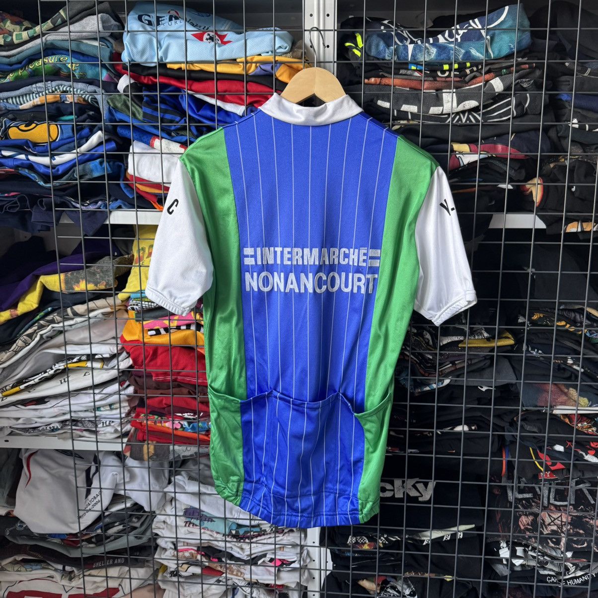 Vintage Vintage 80s Intermarche Nonancourt Belgium Cycling Jersey Size US M / EU 48-50 / 2 - 2 Thumbnail