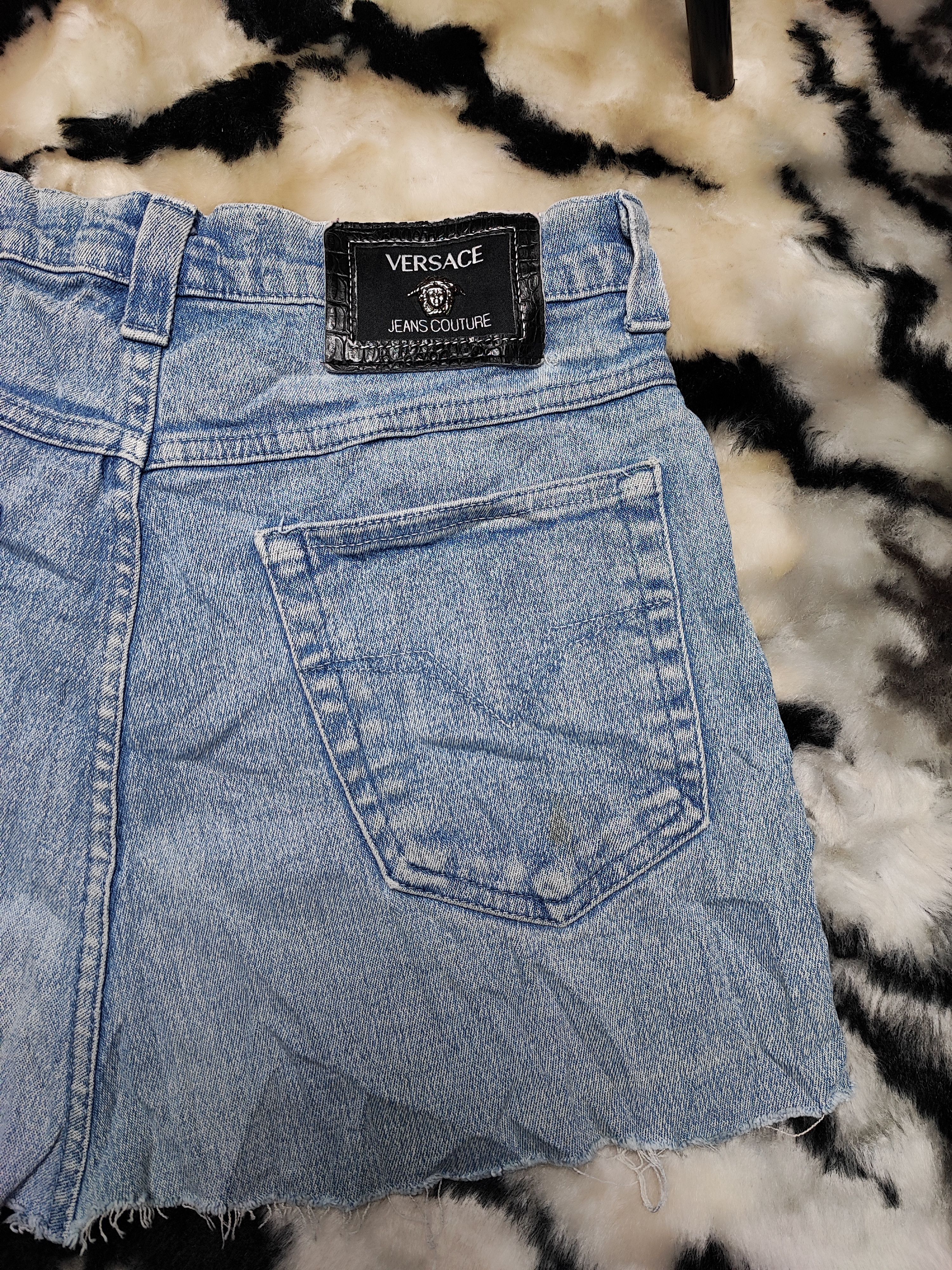 If Six Was Nine Denim Skirt Distress Versace Jeans Size 28" / US 6 / IT 42 - 17 Thumbnail