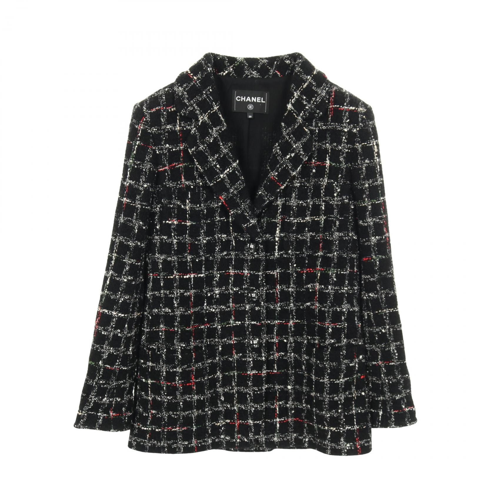 Chanel Chanel Chanel Coco Mark Button Tweed Outerwear Textile Outerwear P73609V65153 DUTY FREE for USA Size ONE SIZE - 1 Thumbnail