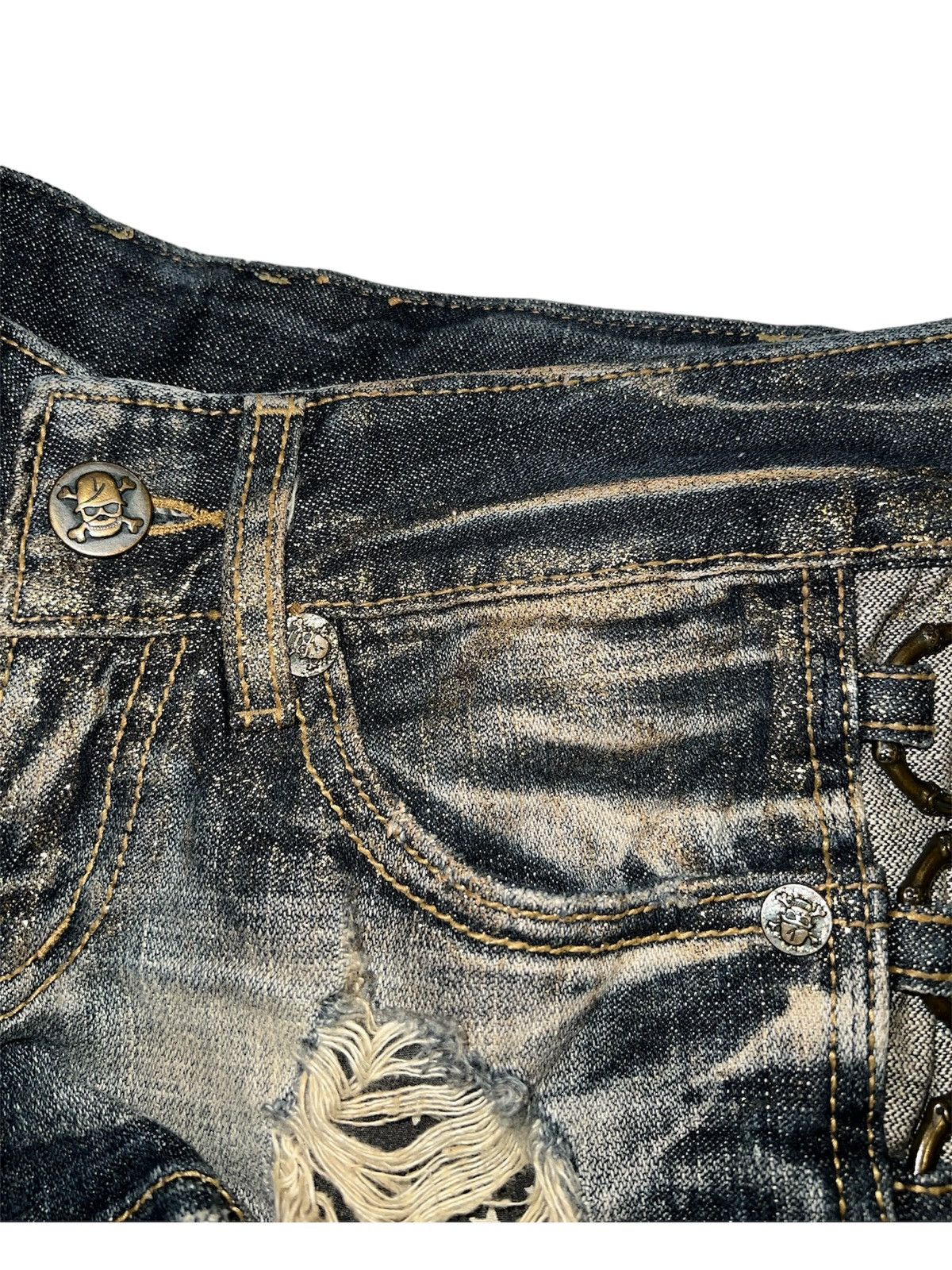 Japanese Brand D.i.a. Gyaru glitter denim shorts ☠️✨ Size 26" / US 2 / IT 38 - 10 Thumbnail