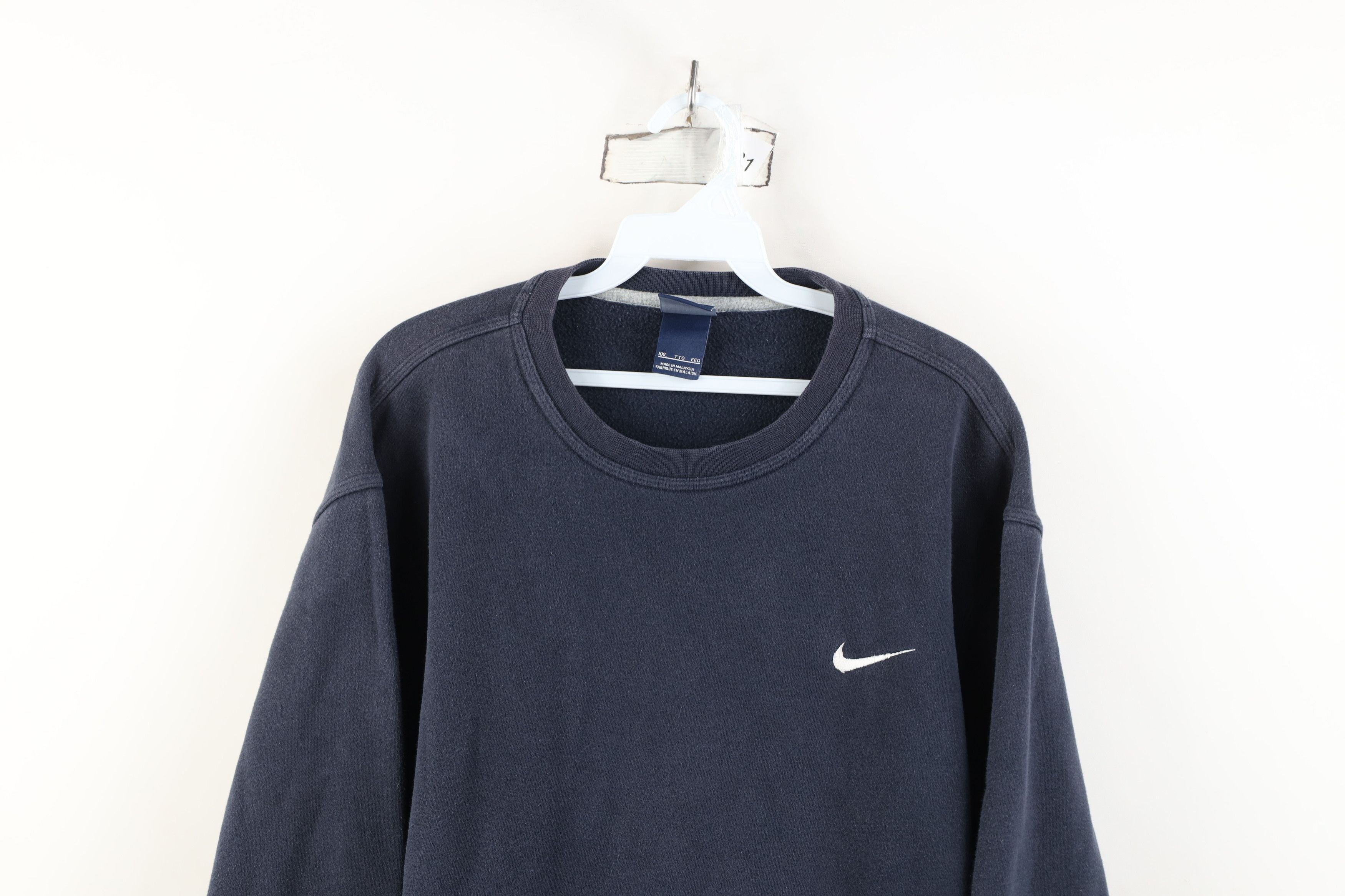 Nike Vintage Y2K Nike Mini Swoosh Crewneck Sweatshirt Navy Blue Size US XXL / EU 58 / 5 - 2 Thumbnail