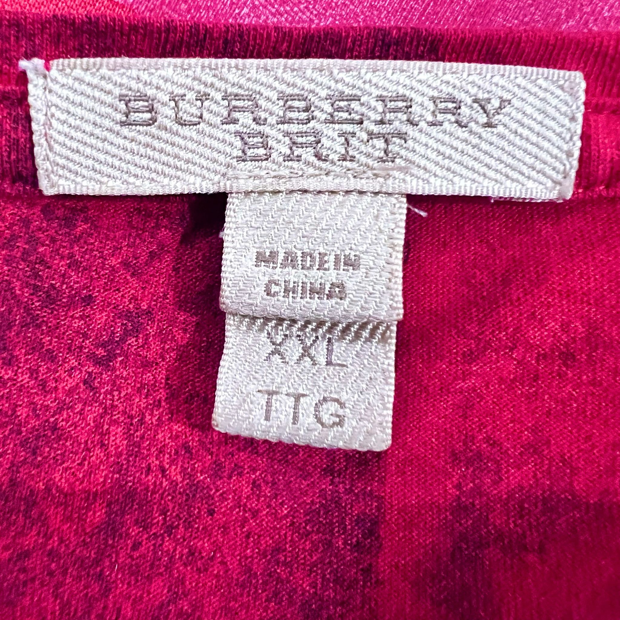 Burberry Burberry Brit Nova Check Painted Faded Logo Front Red Shirt Size US XXL / EU 58 / 5 - 3 Thumbnail