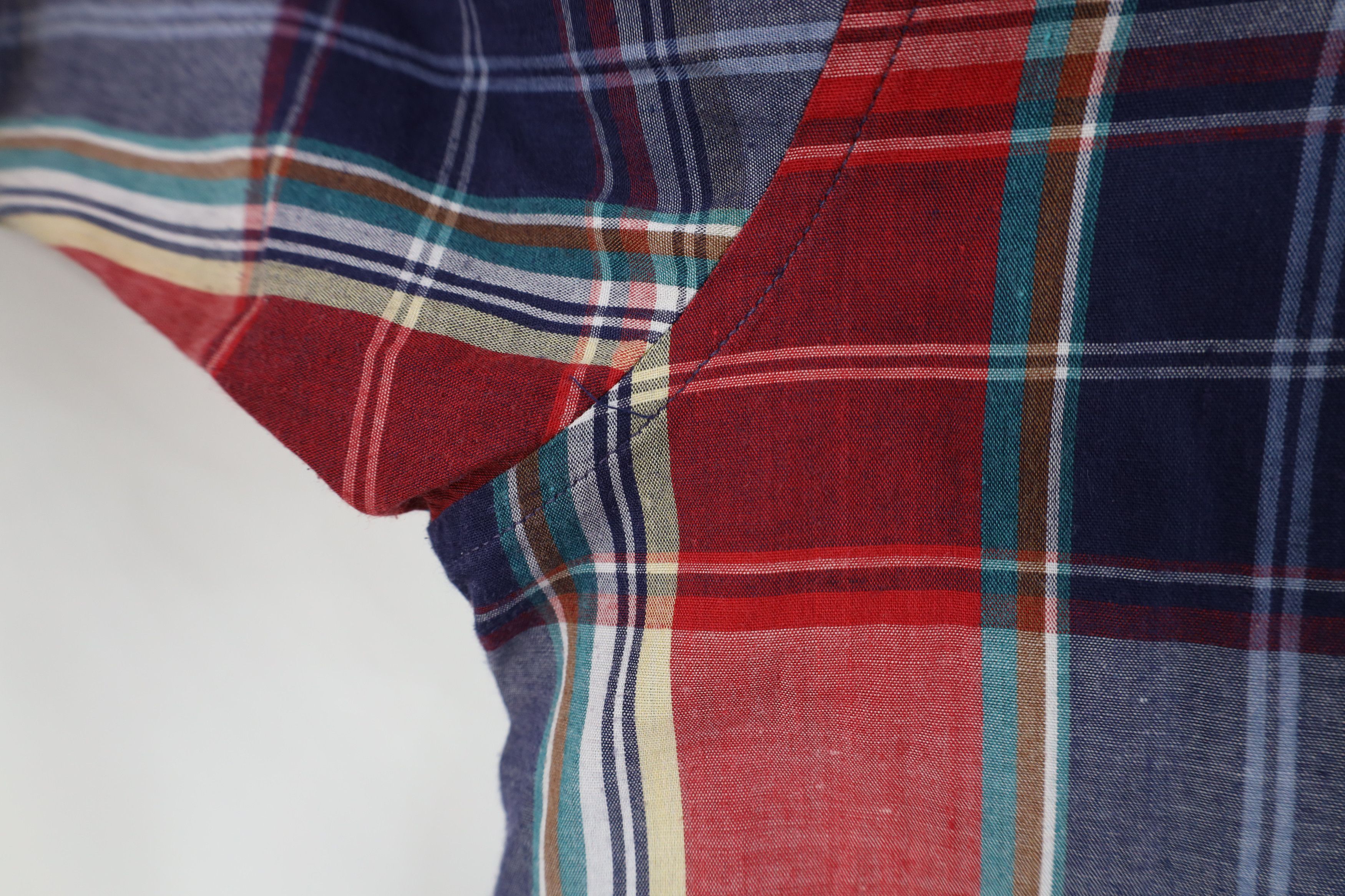 Vintage Vintage 90s Streetwear Cloth Madras Plaid Button Down Shirt Size US XL / EU 56 / 4 - 5 Thumbnail