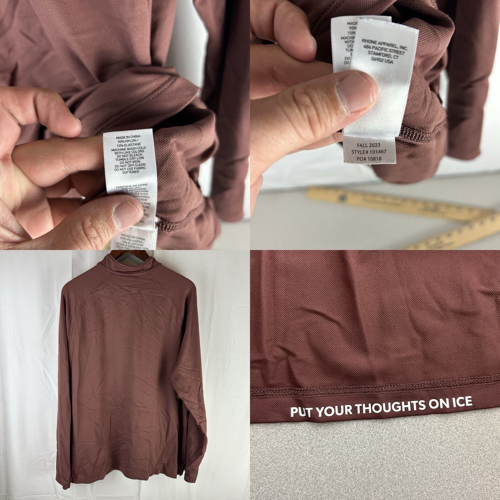 Rhone Rhone Session 1/4 Zip Shirt Mens Large Pullover Long Sleeve Stretch Size US L / EU 52-54 / 3 - 8 Thumbnail