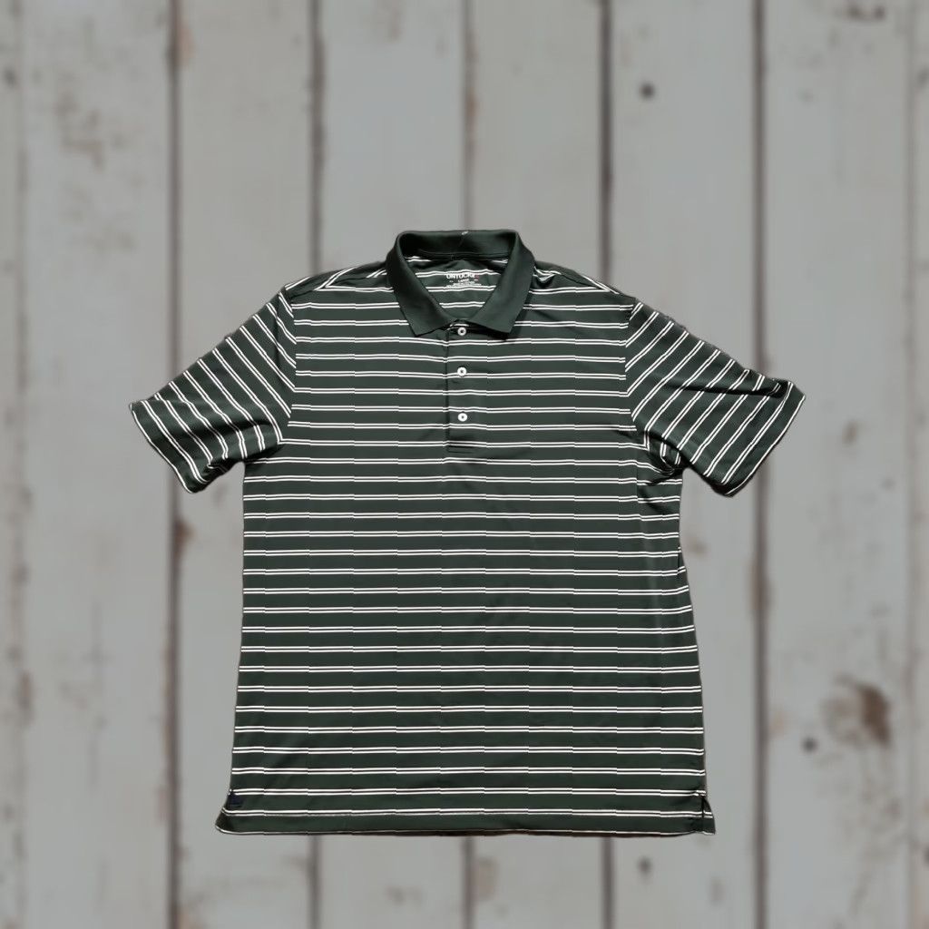 UNTUCKit UNTUCKit Polo Shirt Mens Large Green White Stripe Performance Stretch Golf Shirt Mens L Green Stripe Polo Short Sleeve Athletic Comfort Size US L / EU 52-54 / 3 - 1 Thumbnail