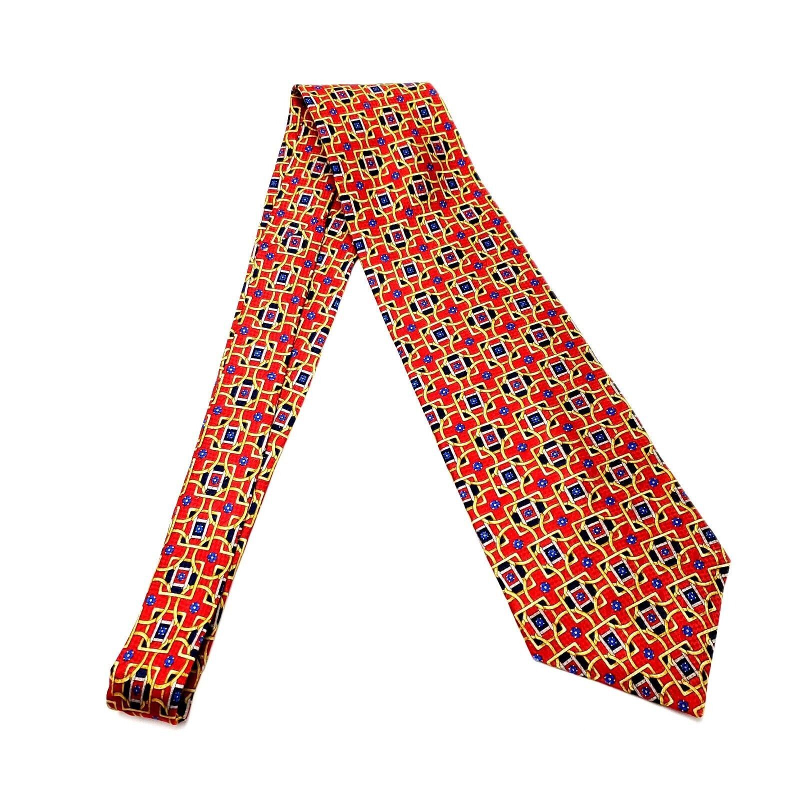 Evan Picone Evan Picone Silk Tie Red Print Geometric Wide Size ONE SIZE - 6 Thumbnail