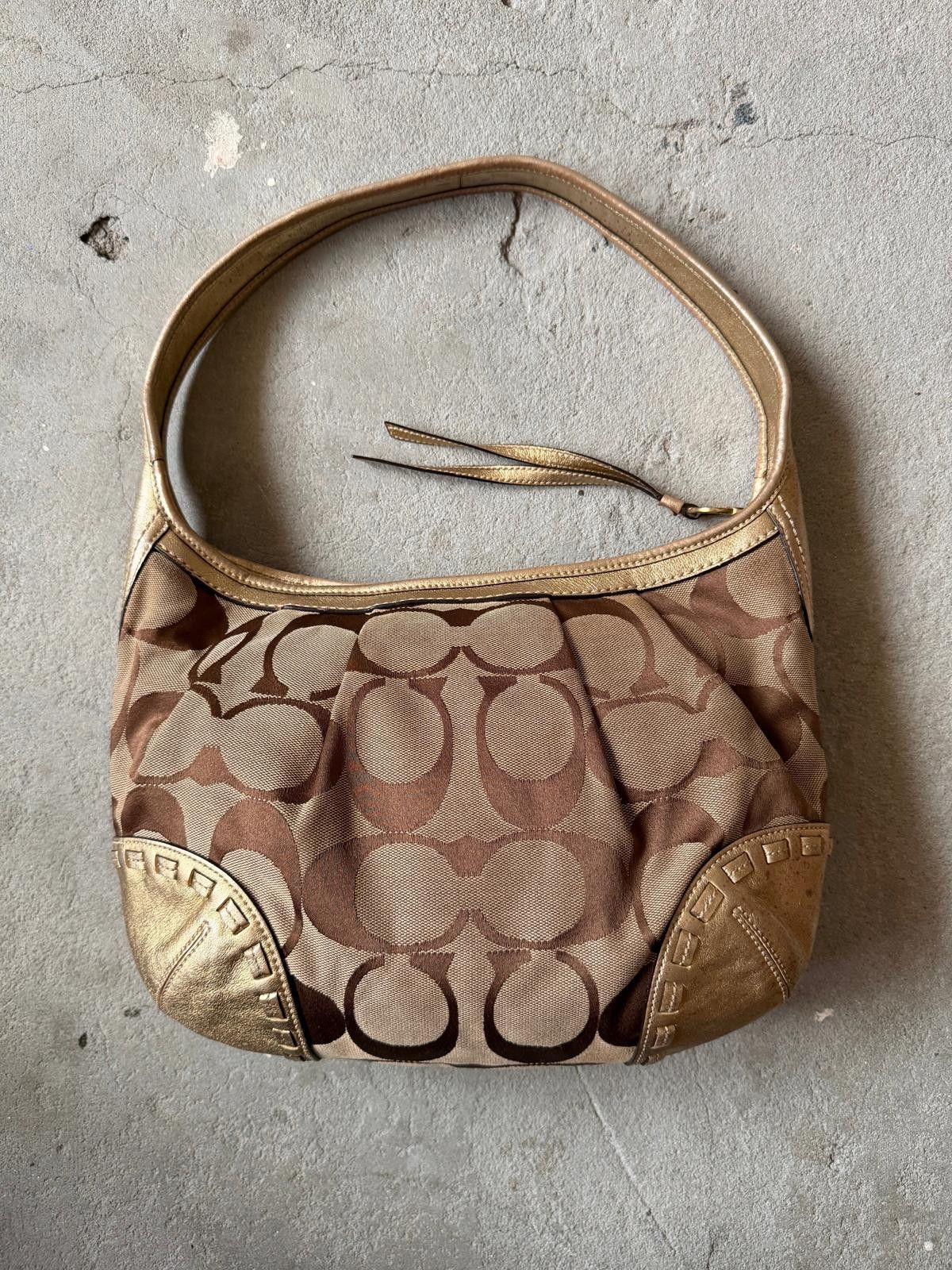 Coach Coach Signature Ergo Shoulder Bag Beige/Gold Size ONE SIZE - 6 Thumbnail