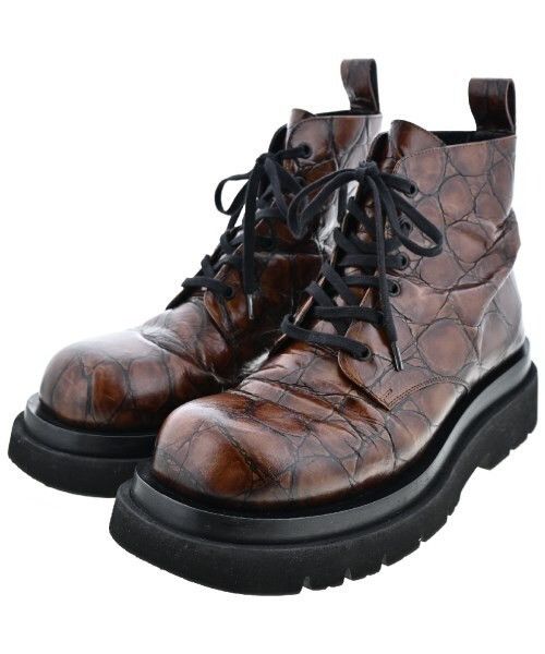 Bottega Veneta BOTTEGA VENETA CROCODILE MOTIF LUG ANKLE BOOTS Size US 7 / EU 40 - 1 Thumbnail