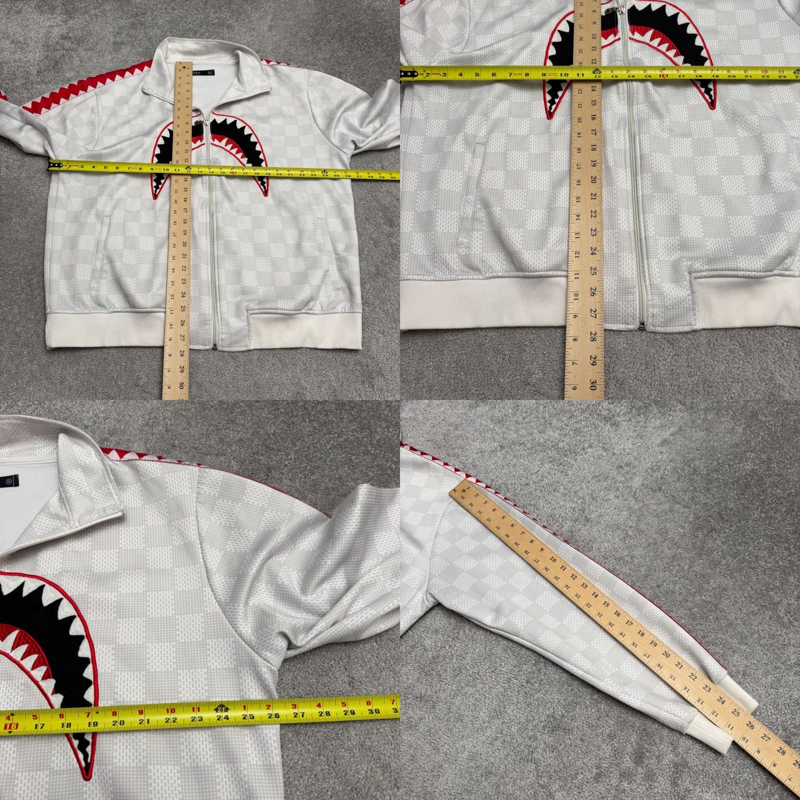 Hudson Hudson Full Zip Track Jacket Mens 3XL White Checkered Outerwear Athletic Sports Athleisure Jacket Mens 3XL White Check Pattern Size US XXL / EU 58 / 5 - 9 Thumbnail