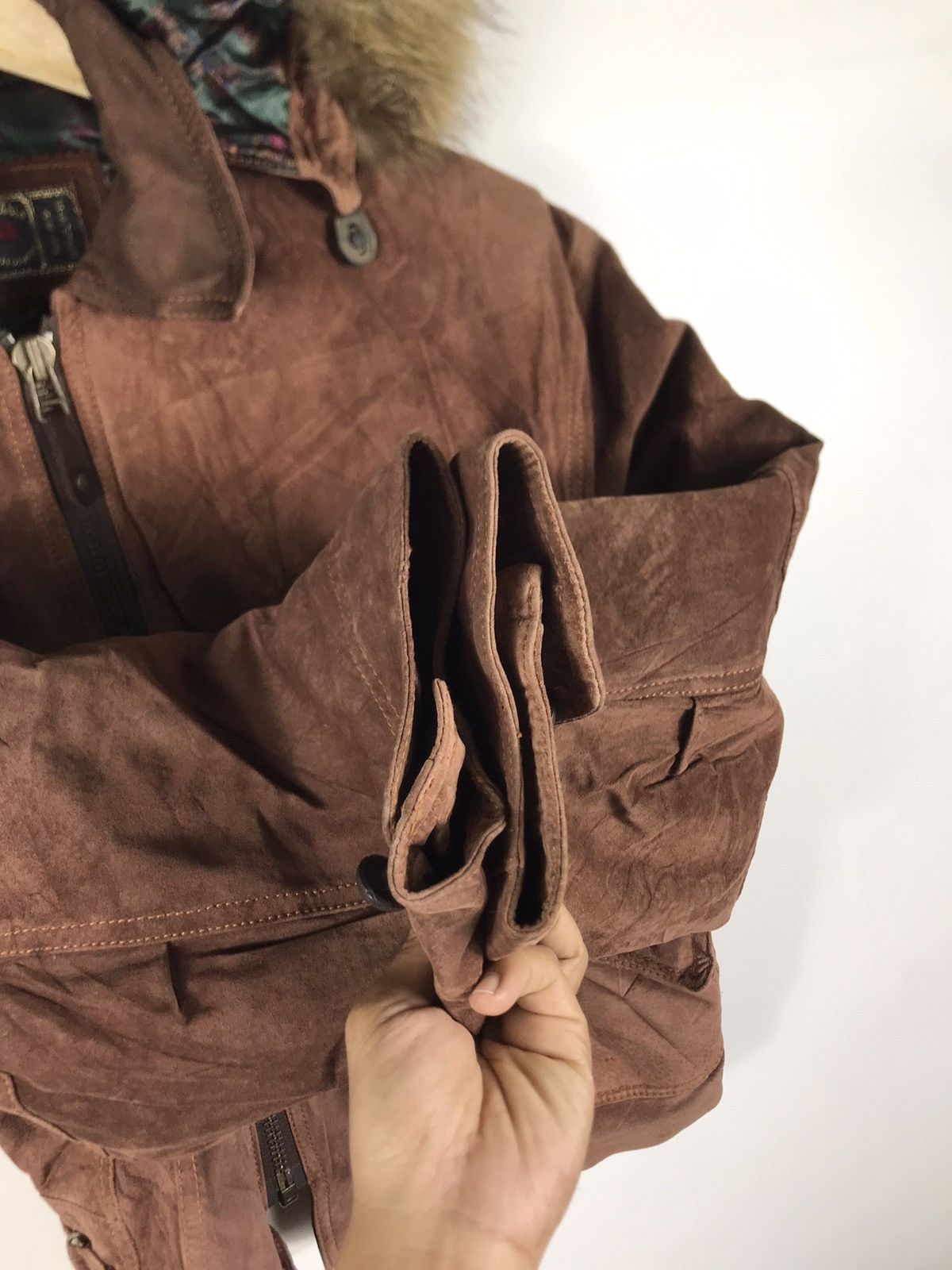 Genuine Leather ⚡️Vintage Art Able Development Hooded Faux Fur Leather Jacket Size US S / EU 44-46 / 1 - 8 Thumbnail